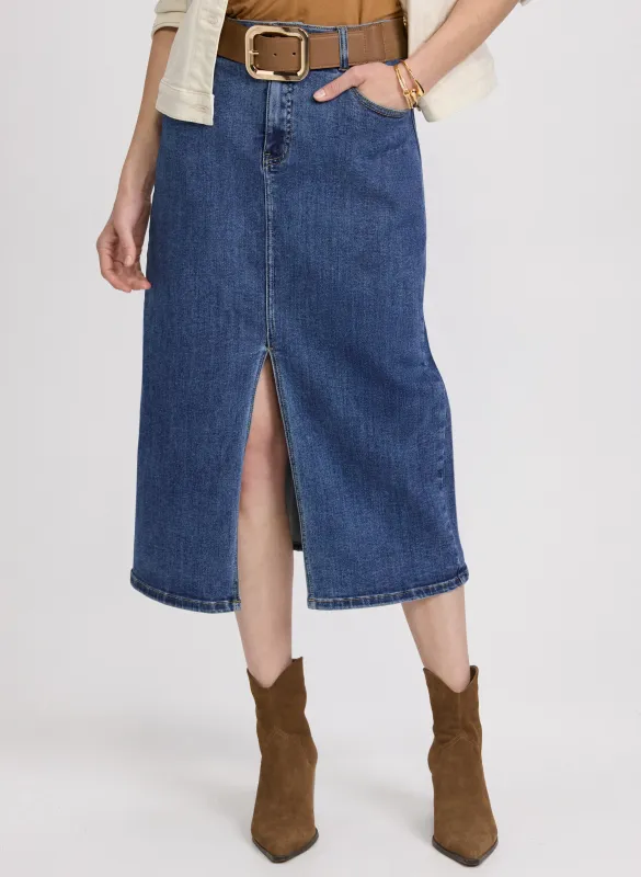 Denim Midi Skirt sold by Laura