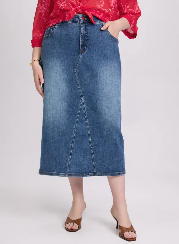 Denim Midi Skirt sold by Laura
