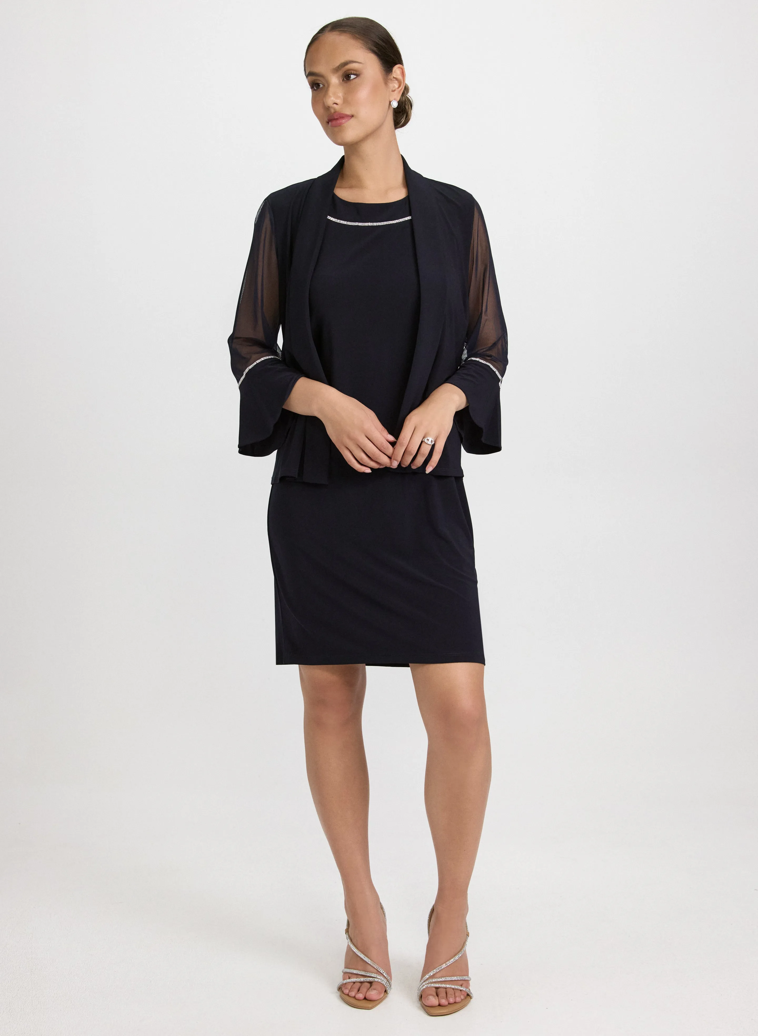 Rhinestone Embellished Jacket & Dress Set sold by Laura