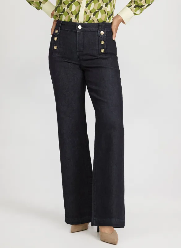 Wide-Leg Denim Pants sold by Laura