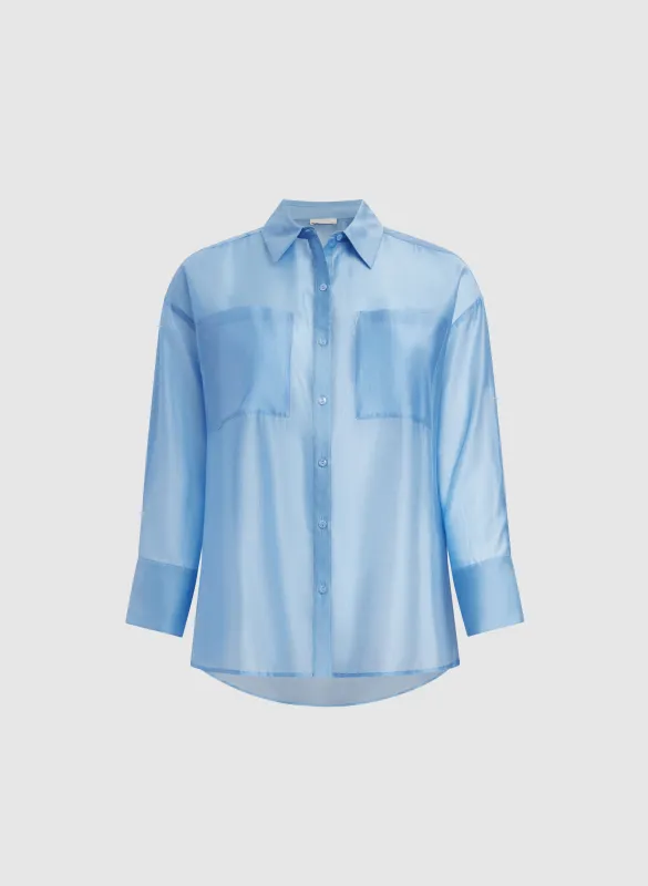 Voile Button-Down Blouse sold by Laura