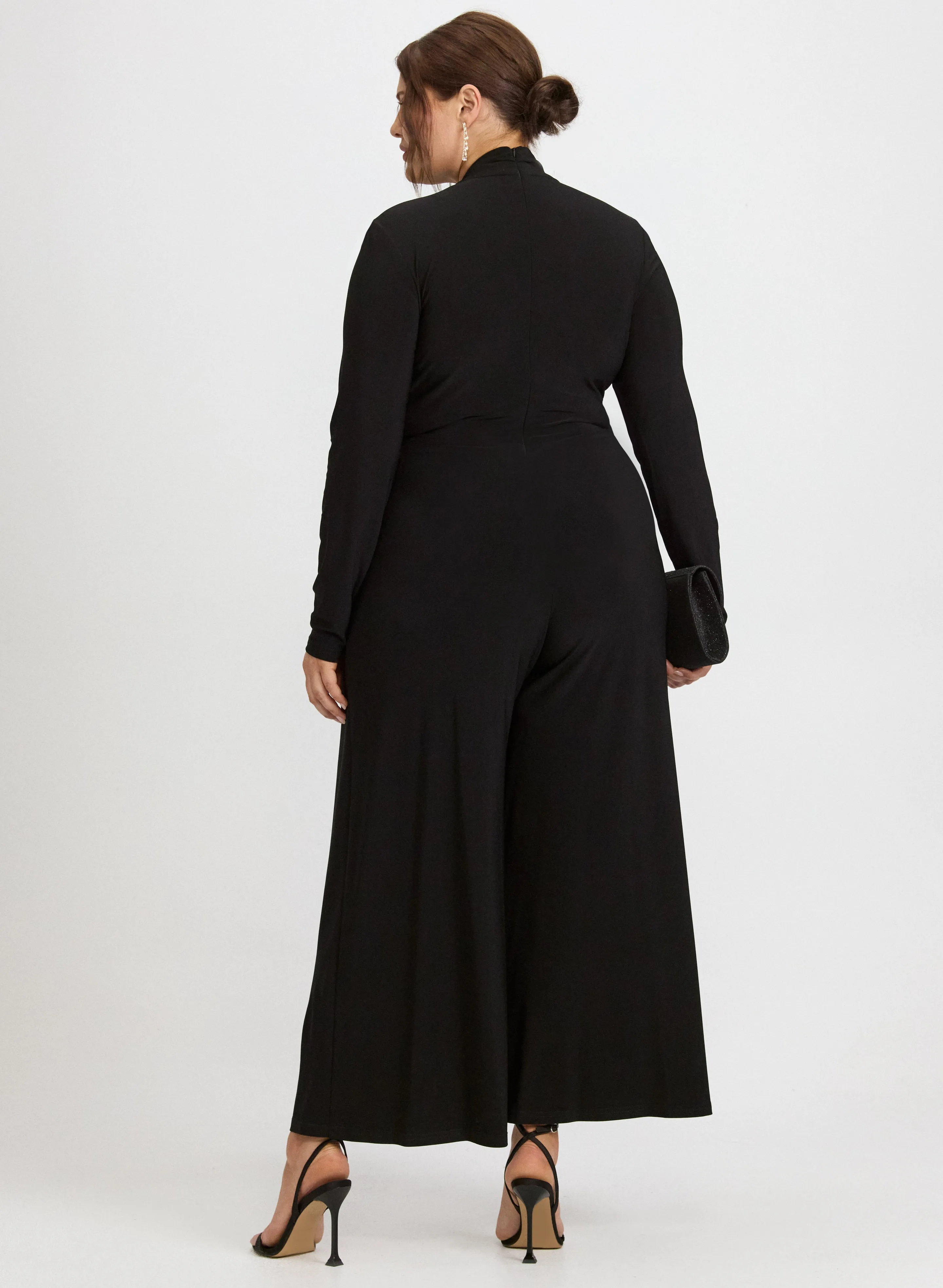 Joseph Ribkoff - Brooch Fastened Faux-Wrap Jumpsuit sold by Laura product image thumbnail 3