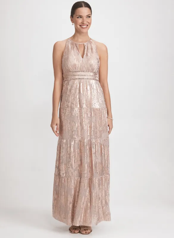 Metallic Halter Neck Dress sold by Laura