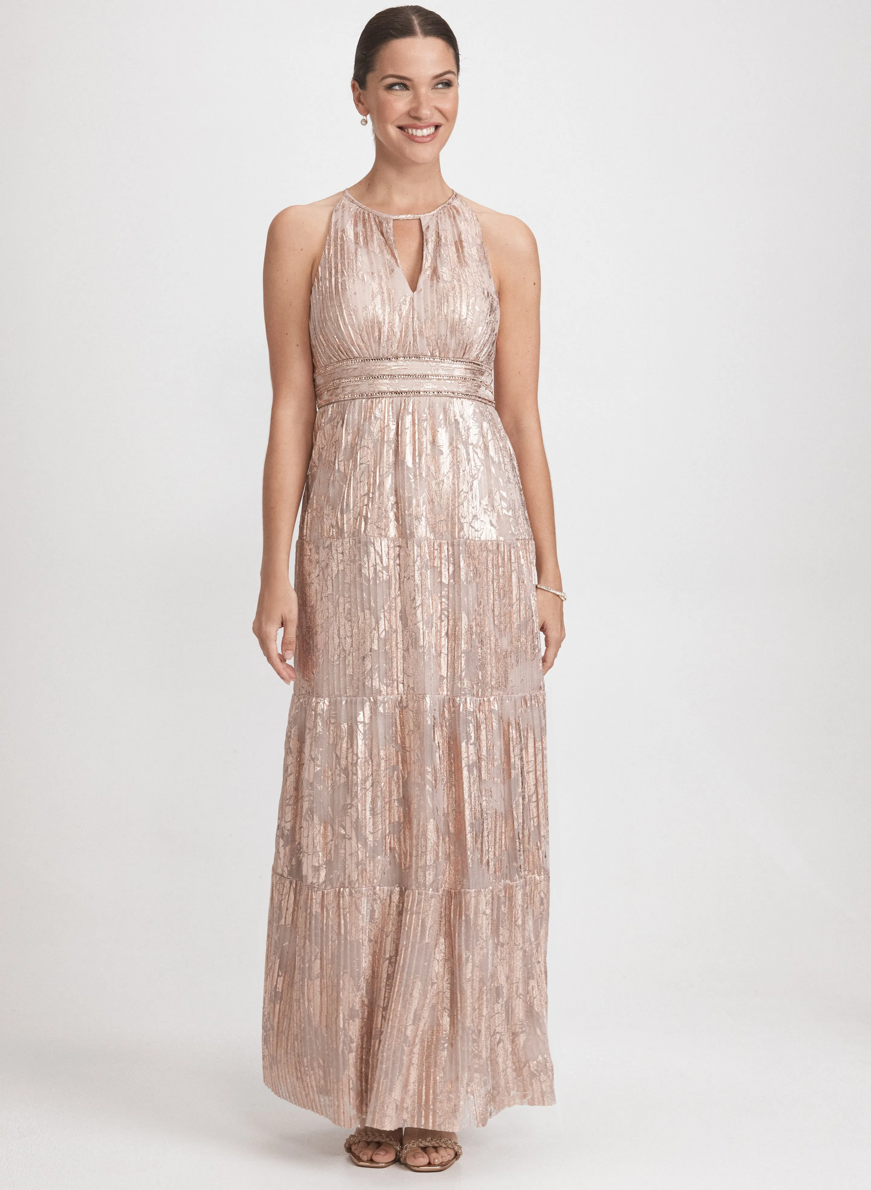 Metallic Halter Neck Dress sold by Laura