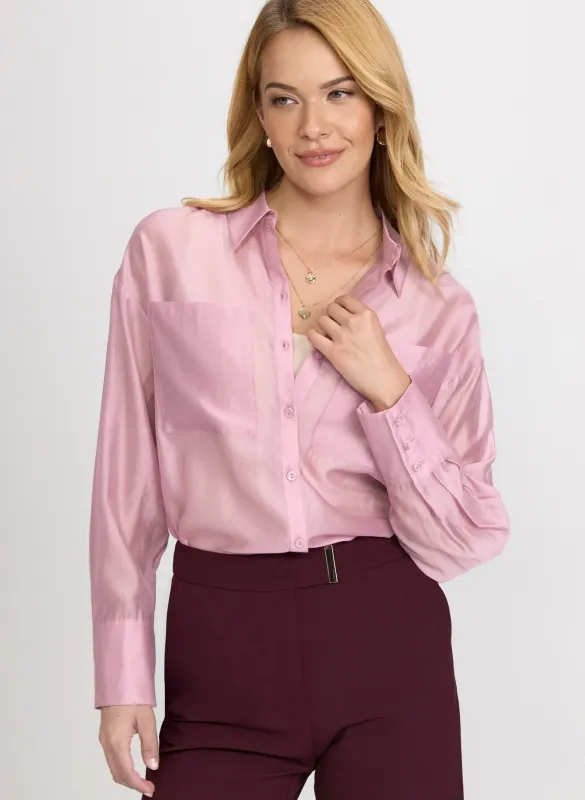 Voile Button-Down Blouse sold by Laura