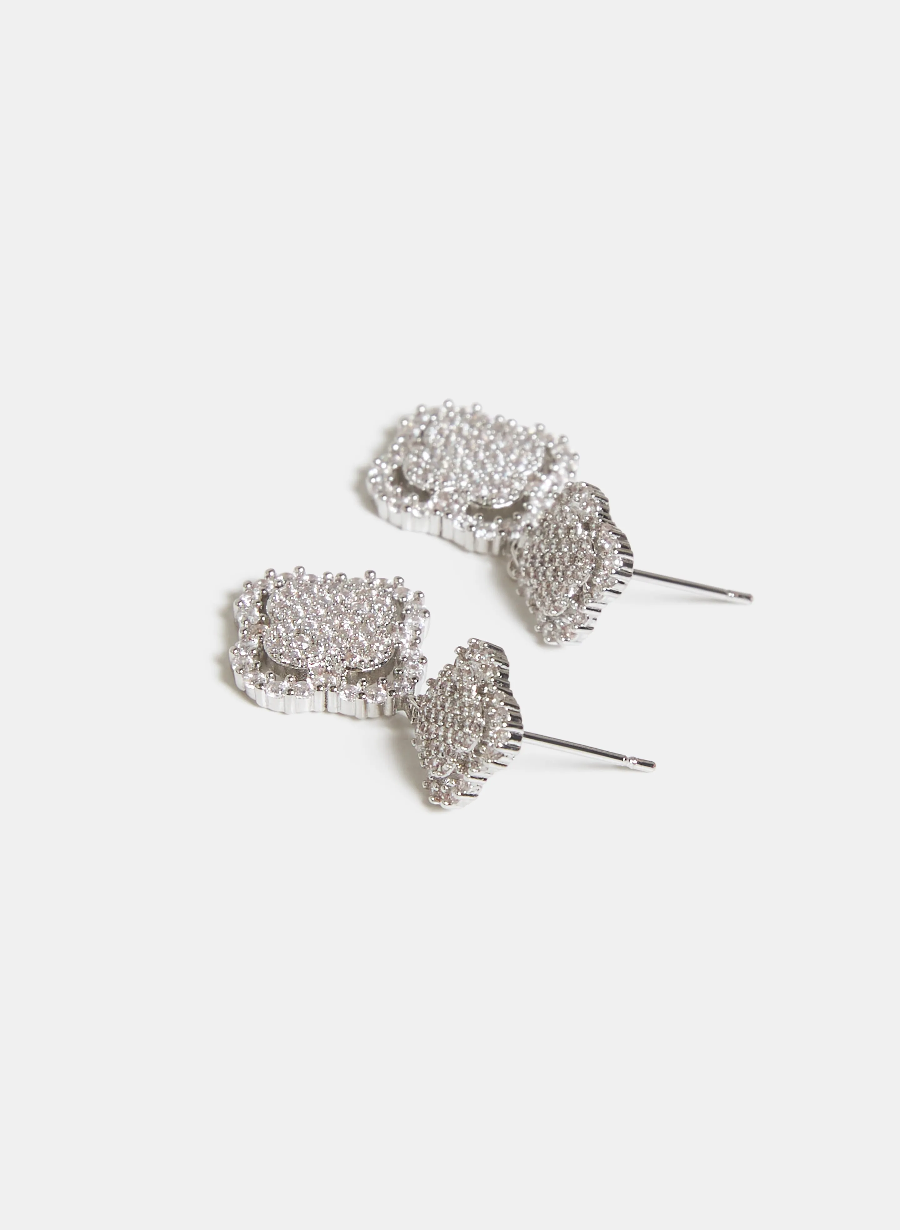 Tiered Cubic Zirconia Clover Earrings sold by Laura product image thumbnail 2