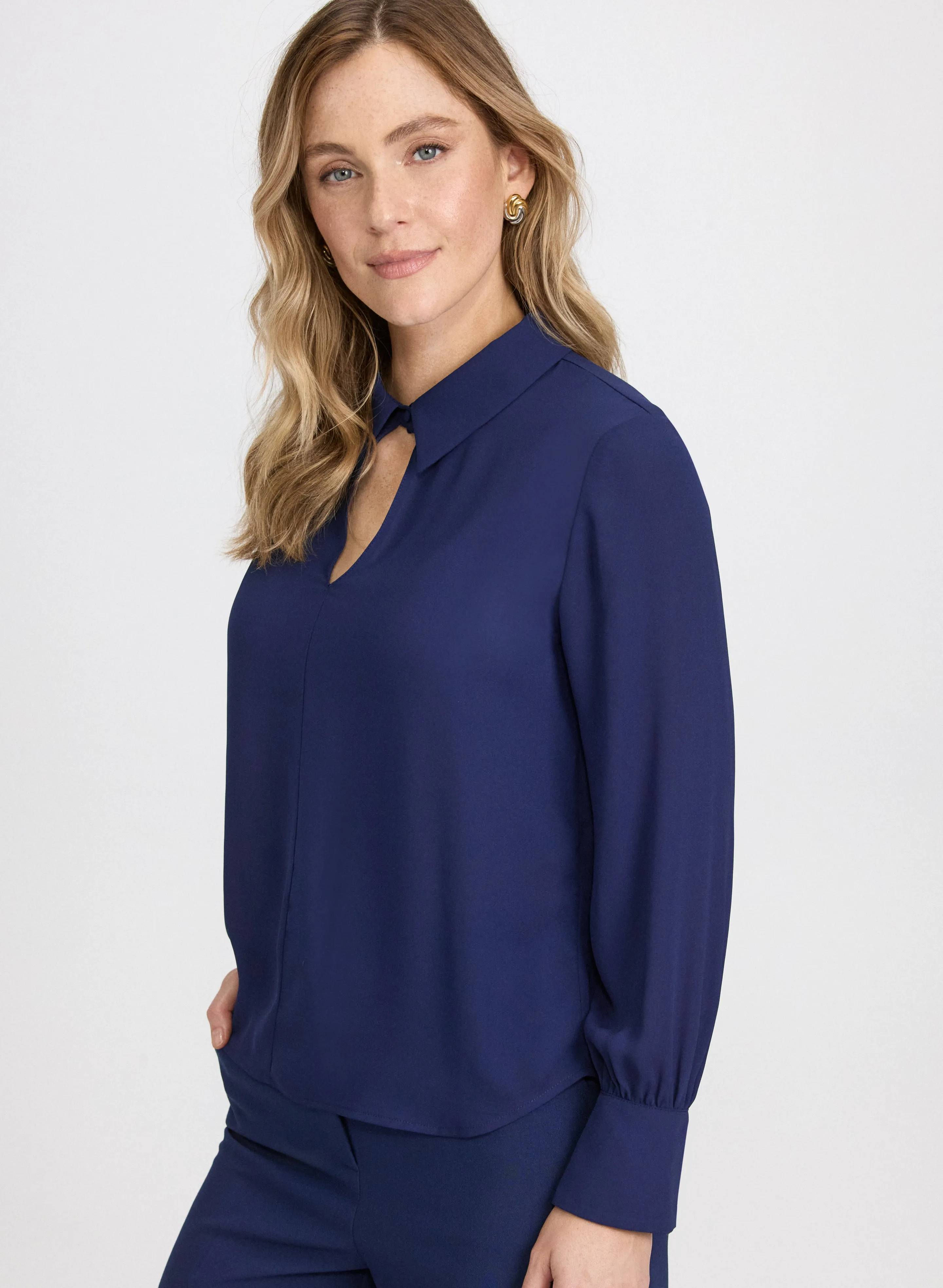 Crepe Keyhole Blouse sold by Laura product image thumbnail 5