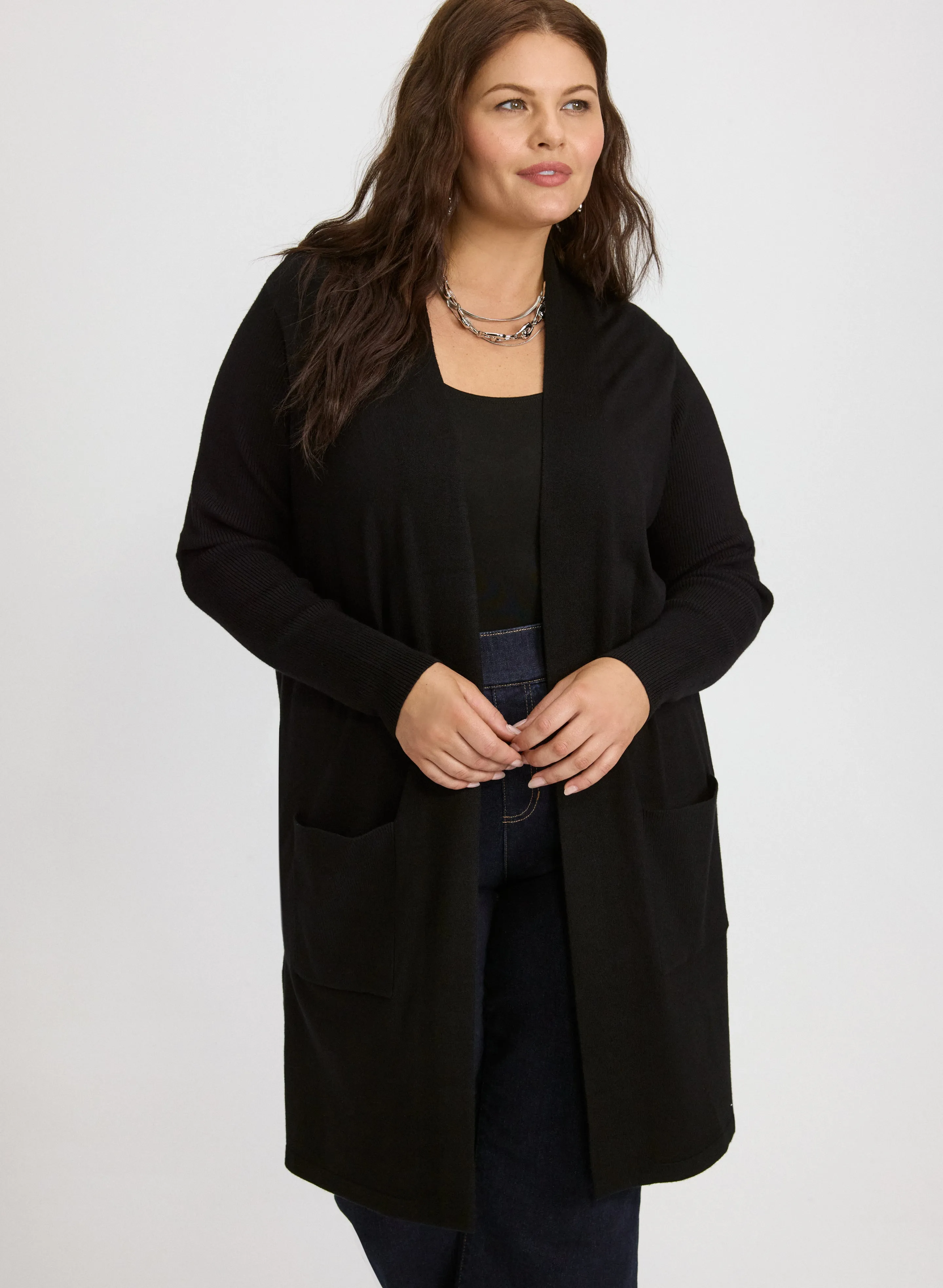 Knit Open-Front Cardigan sold by Laura