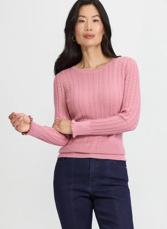 Pointelle Knit Sweater sold by Laura