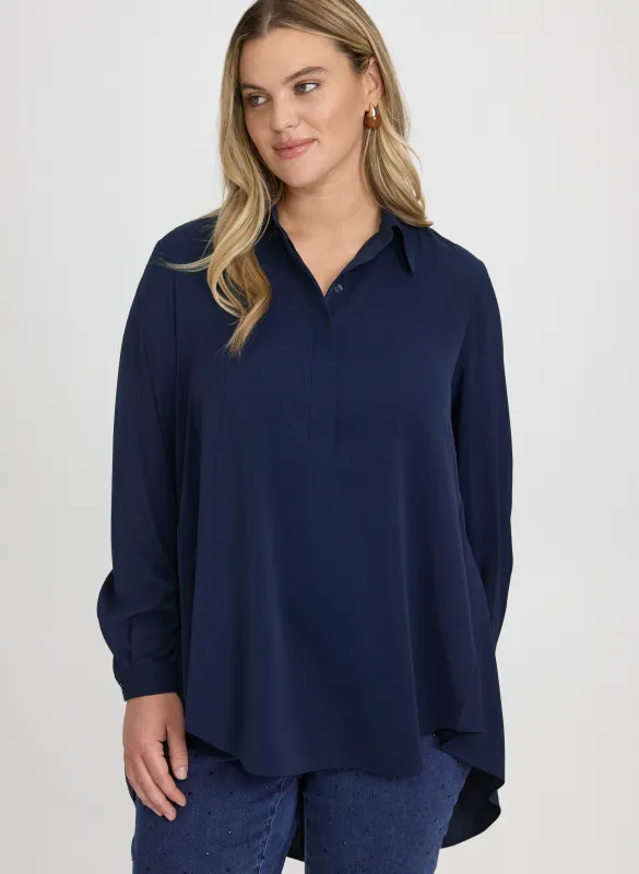 Asymmetric High-Low Hem Blouse sold by Laura