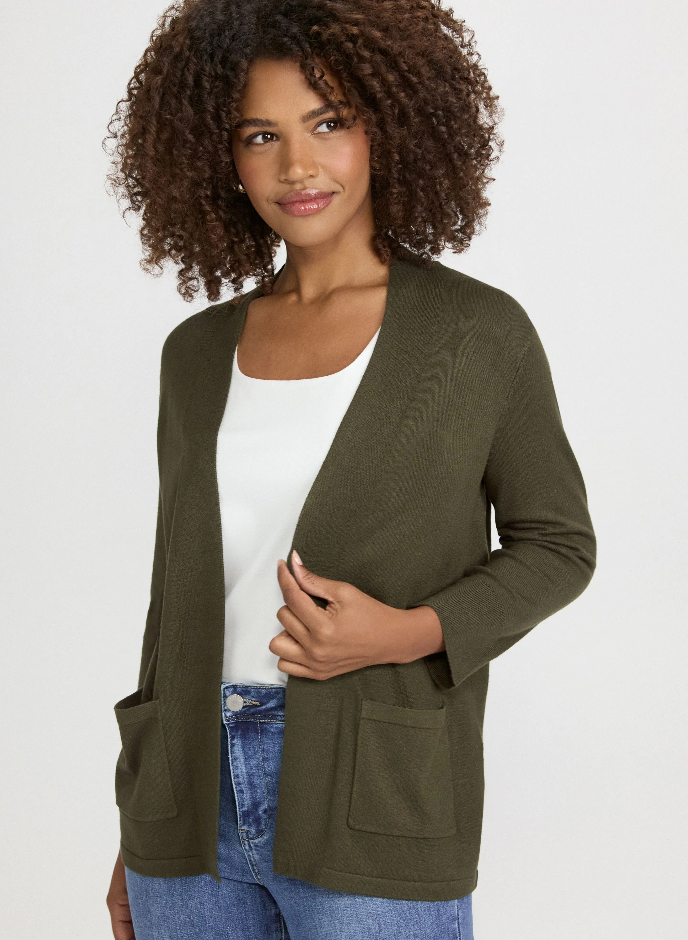 Short Open Front Cardigan sold by Laura