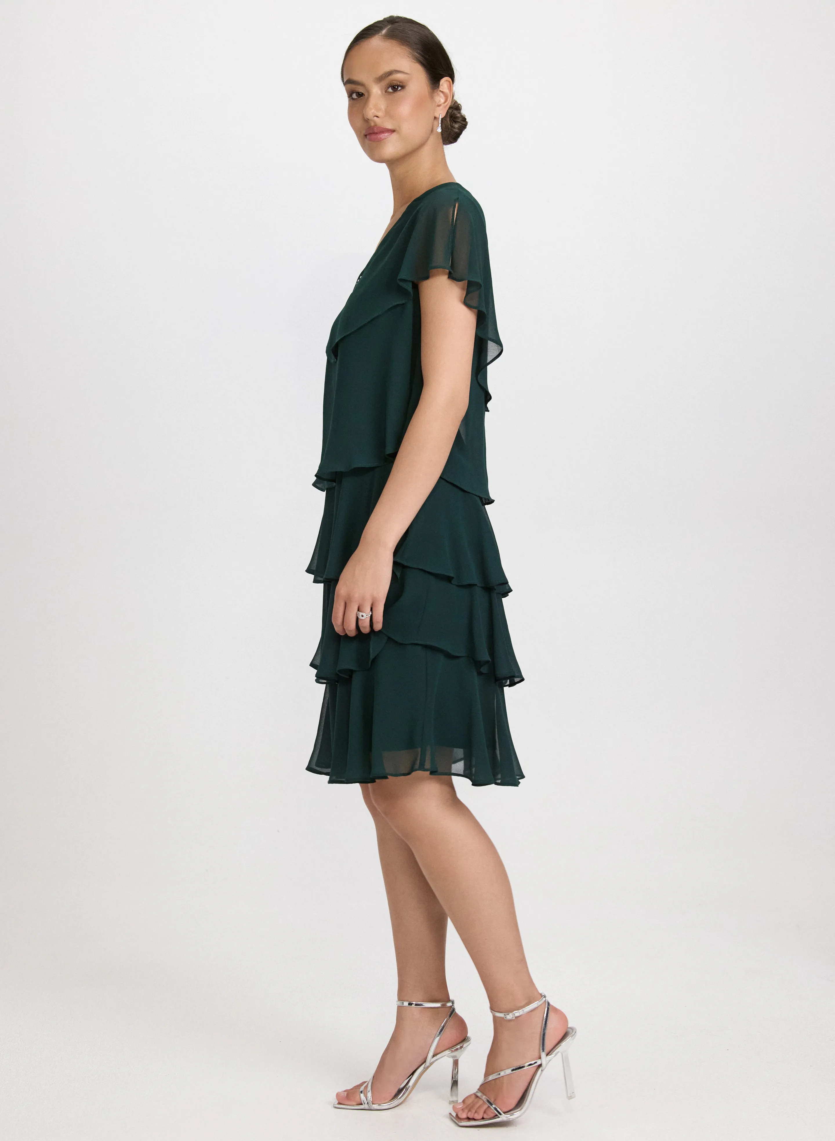 Tiered Brooch Embellished Dress sold by Laura product image thumbnail 3