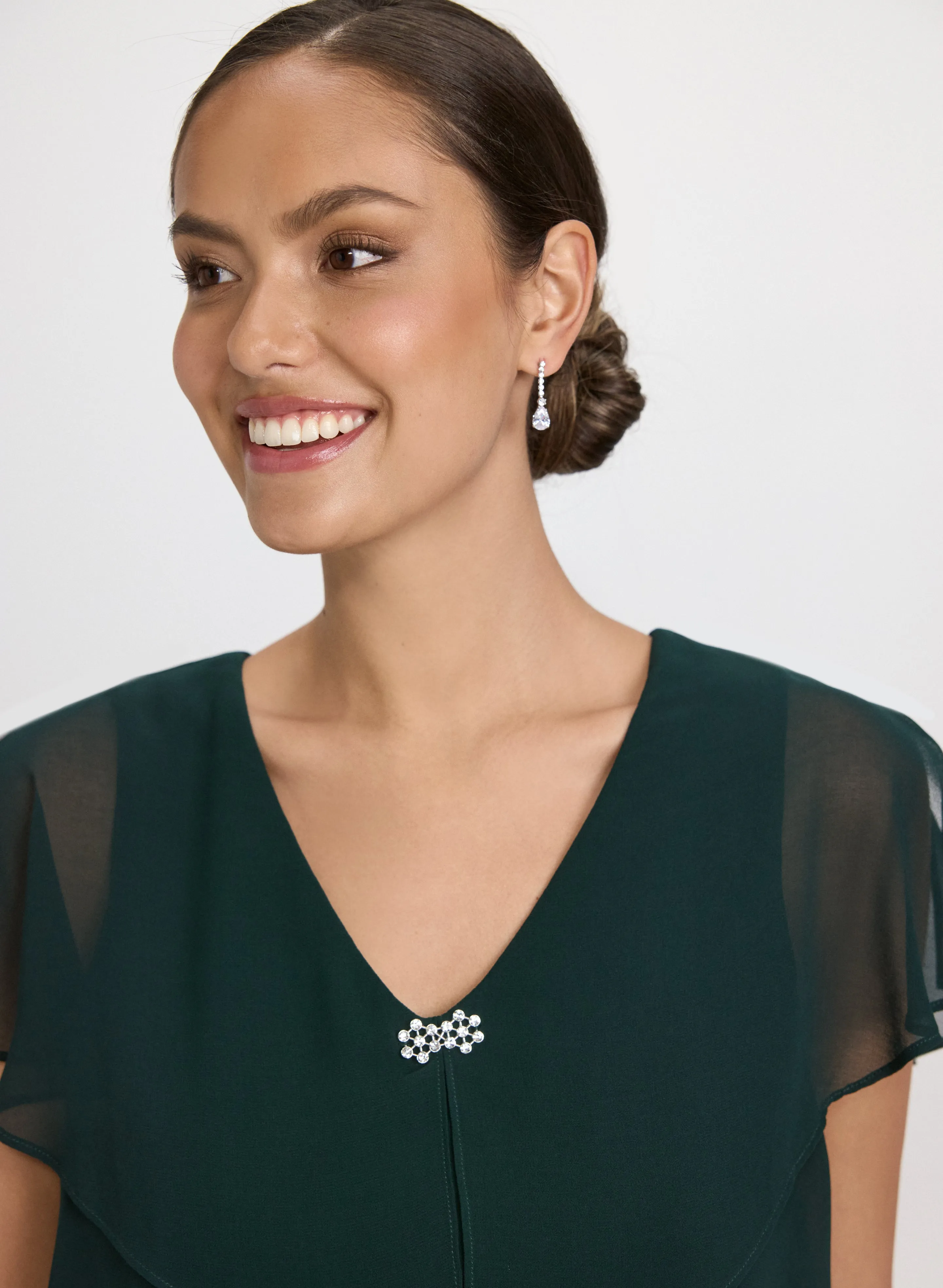 Tiered Brooch Embellished Dress sold by Laura product image thumbnail 5