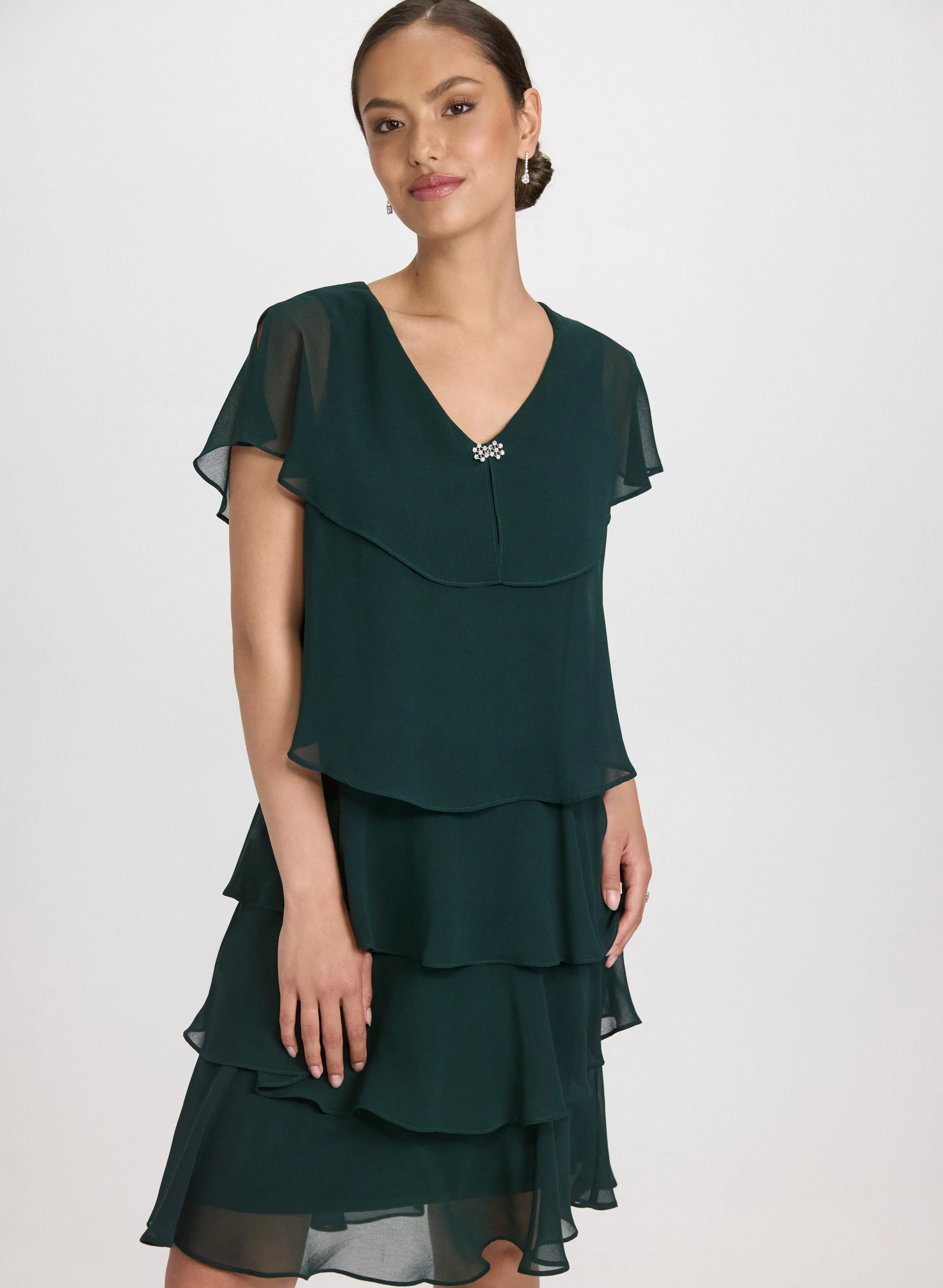 Tiered Brooch Embellished Dress sold by Laura product image thumbnail 4