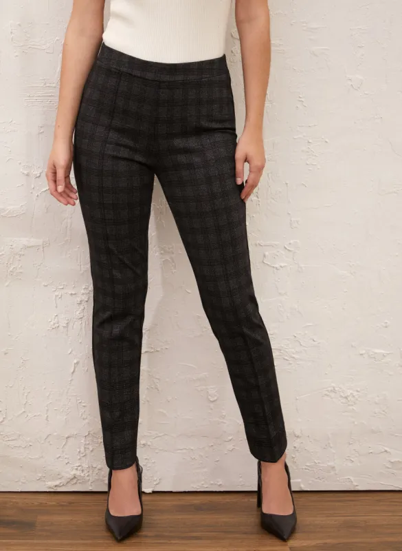 Pull-On Plaid Motif Pants sold by Laura