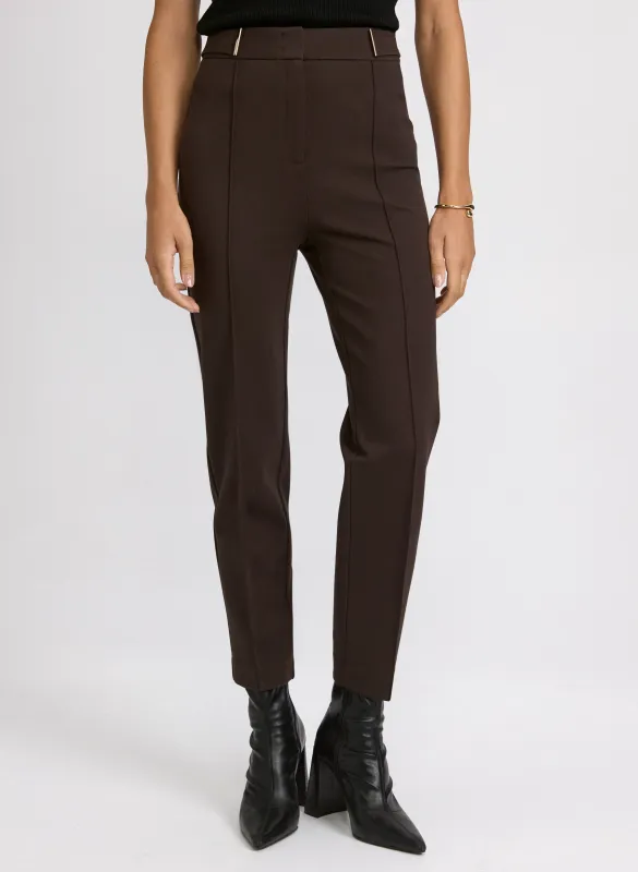 Emma Bar Trim Slim-Leg Pants made by Laura