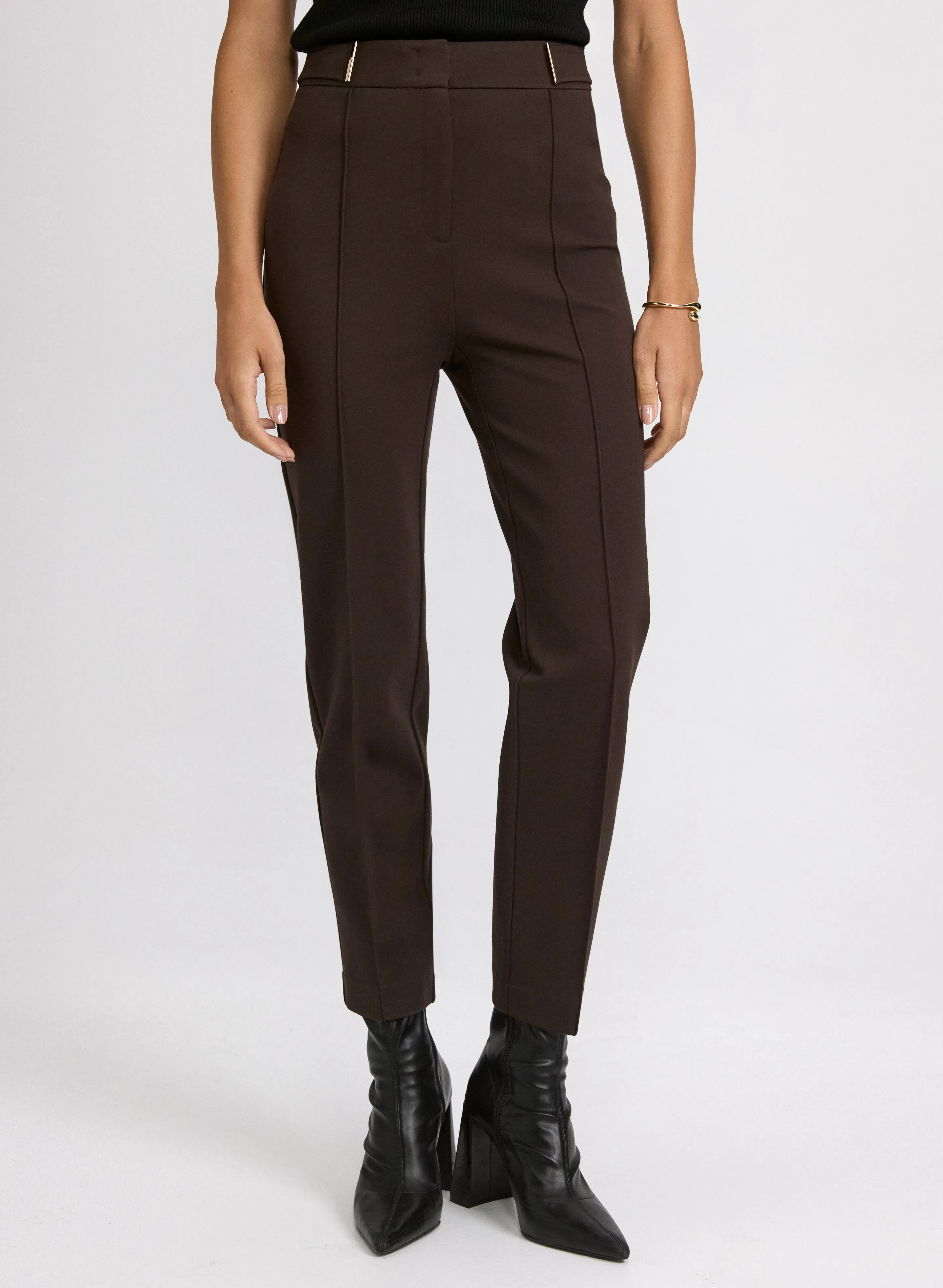 Emma Bar Trim Slim-Leg Pants sold by Laura