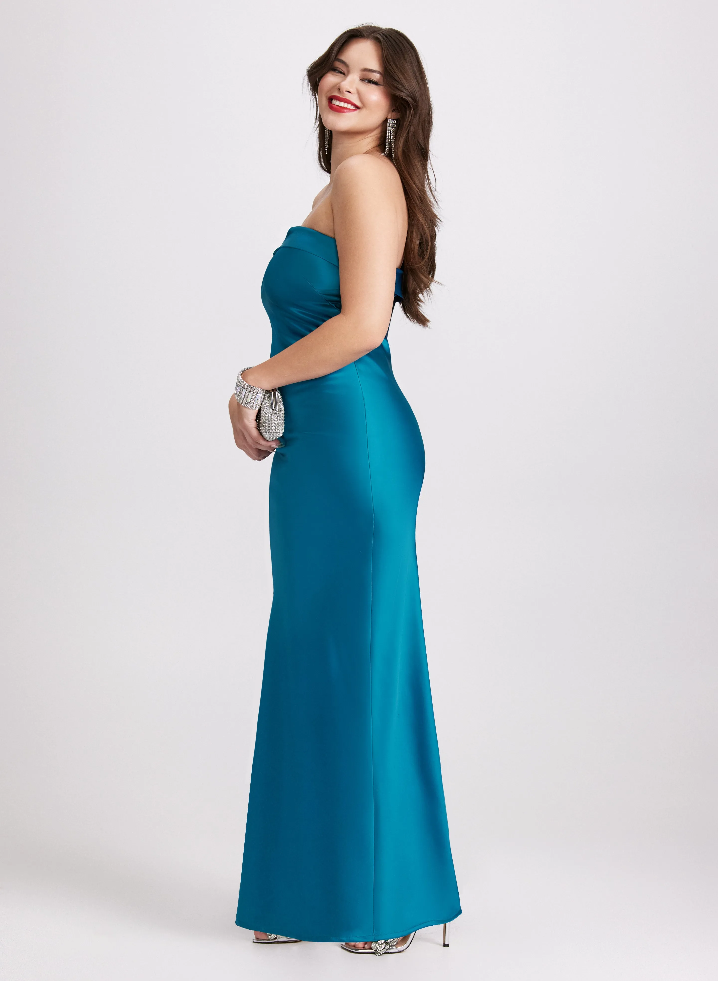 Strapless Satin Dress sold by Laura product image thumbnail 2