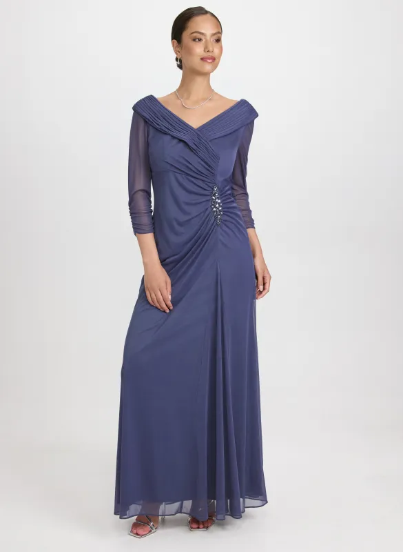 Mesh Wrap-Style Dress sold by Laura