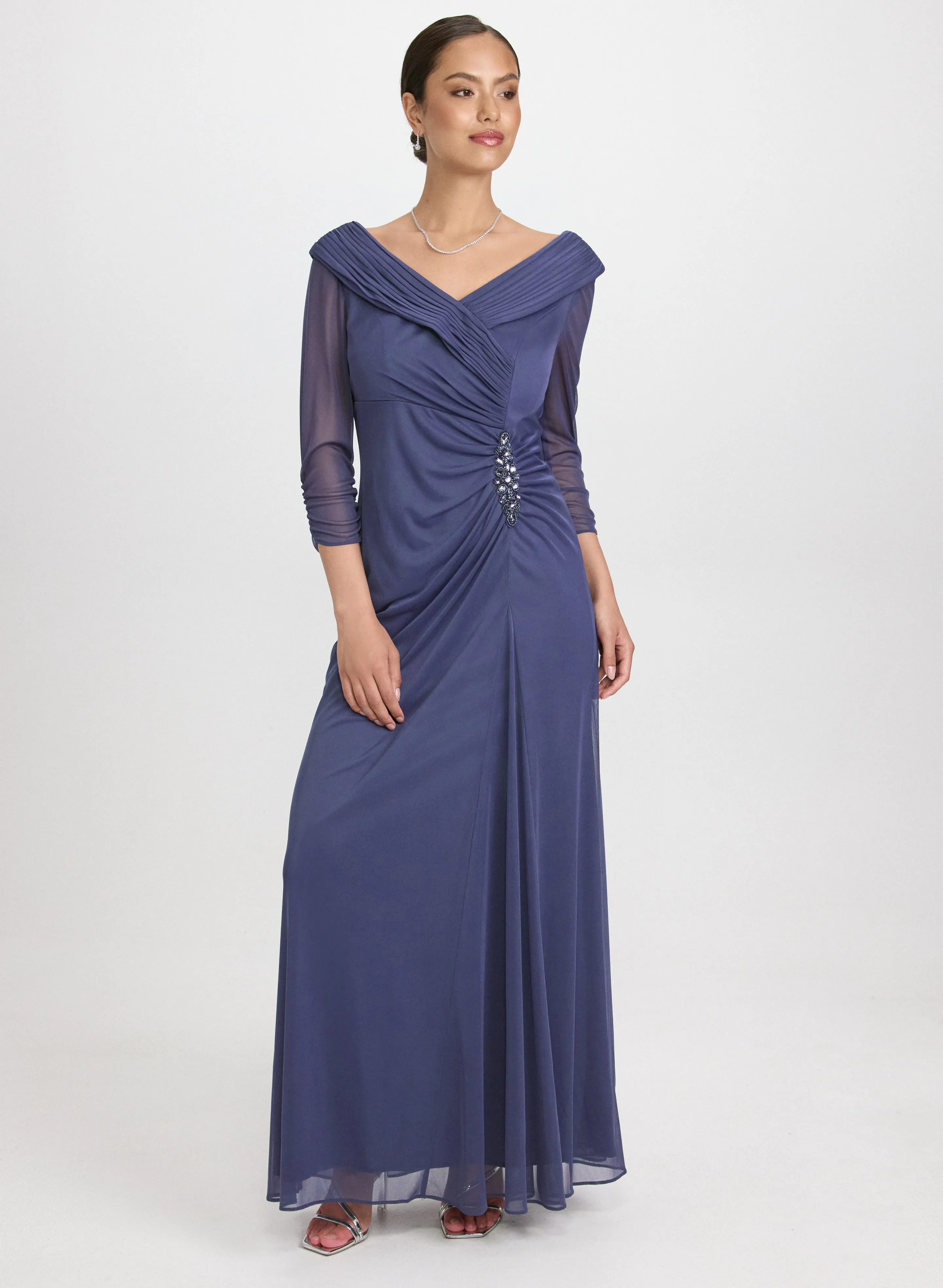 Mesh Wrap-Style Dress sold by Laura