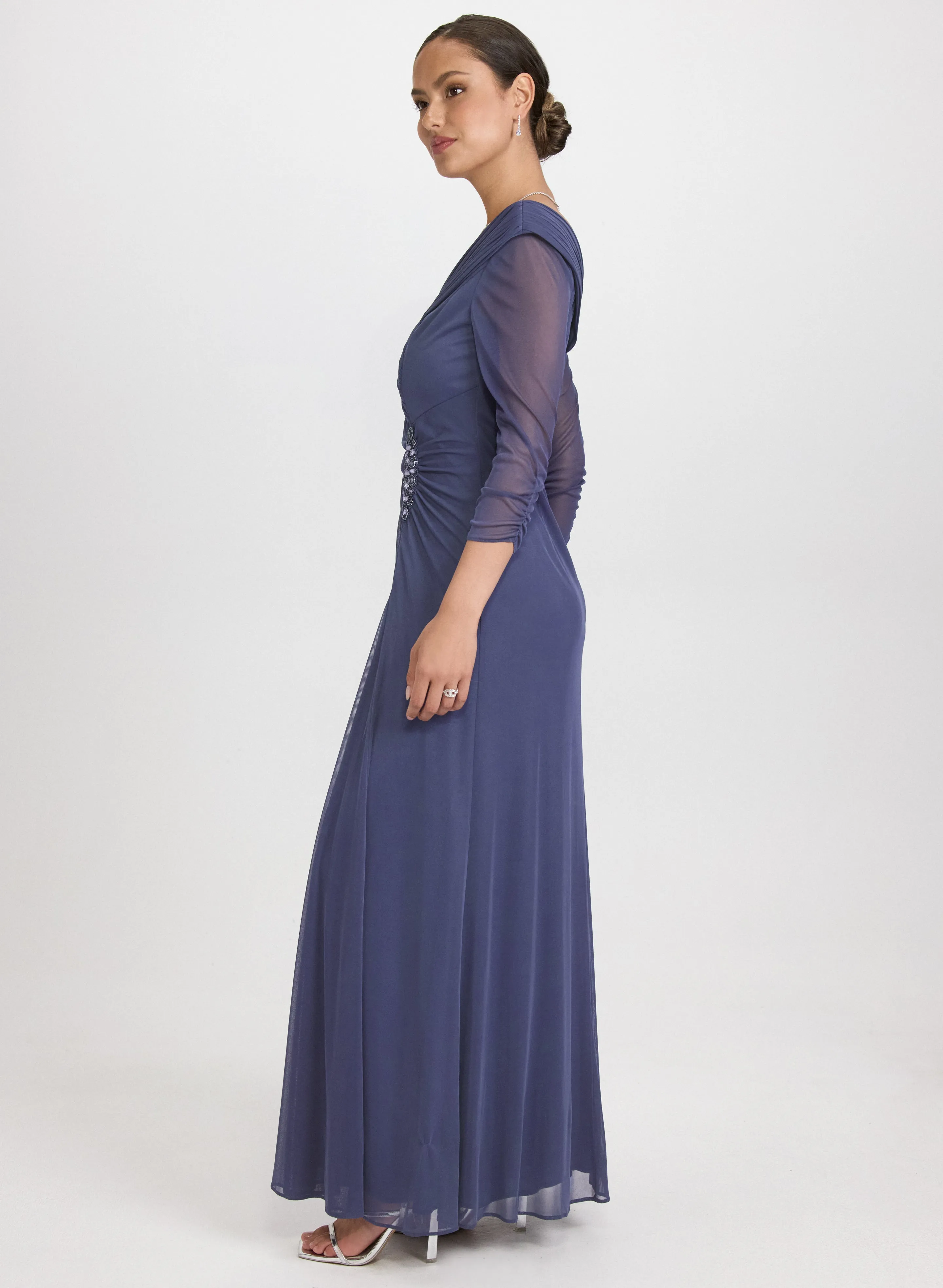 Mesh Wrap-Style Dress sold by Laura product image thumbnail 2