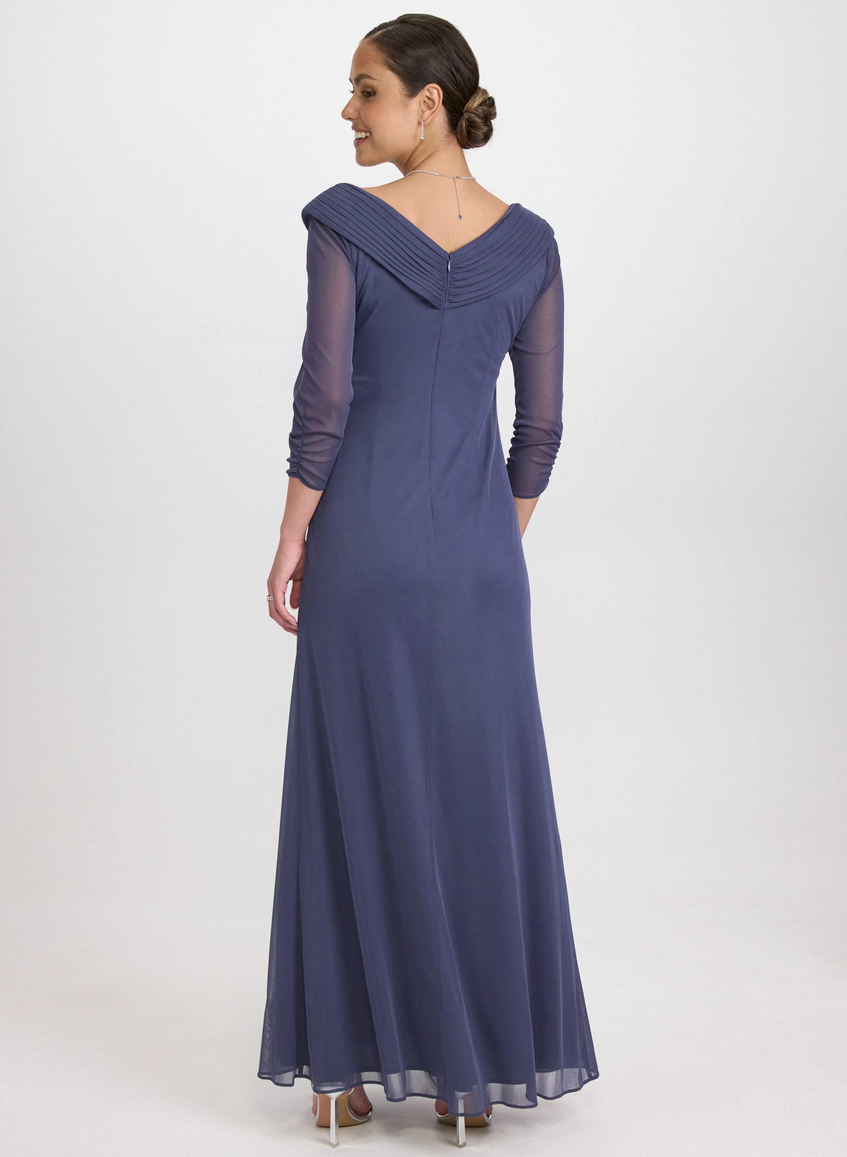 Mesh Wrap-Style Dress sold by Laura product image thumbnail 3