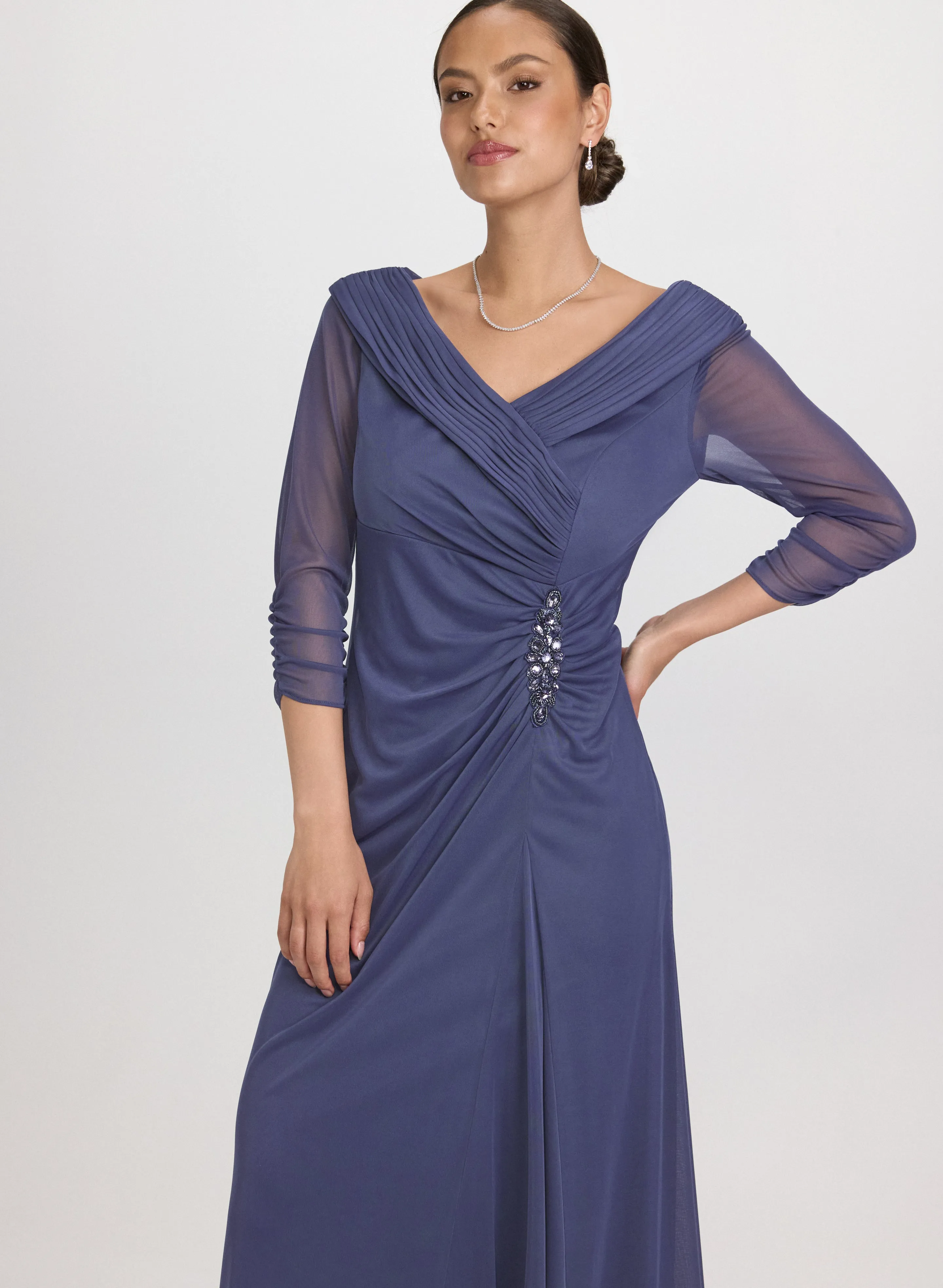 Mesh Wrap-Style Dress sold by Laura product image thumbnail 4