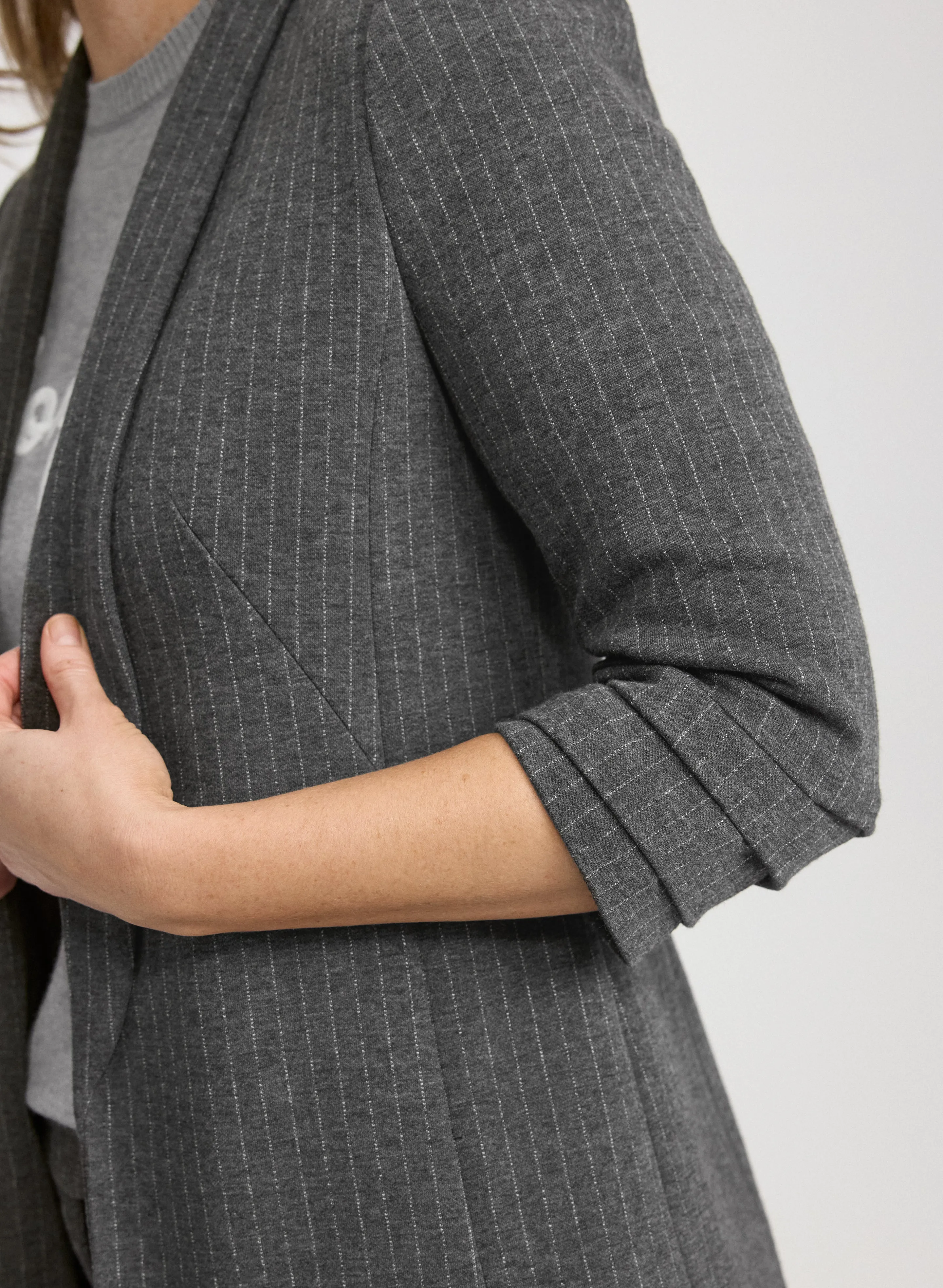 Pinstripe Shawl Collar Jacket sold by Laura product image thumbnail 3