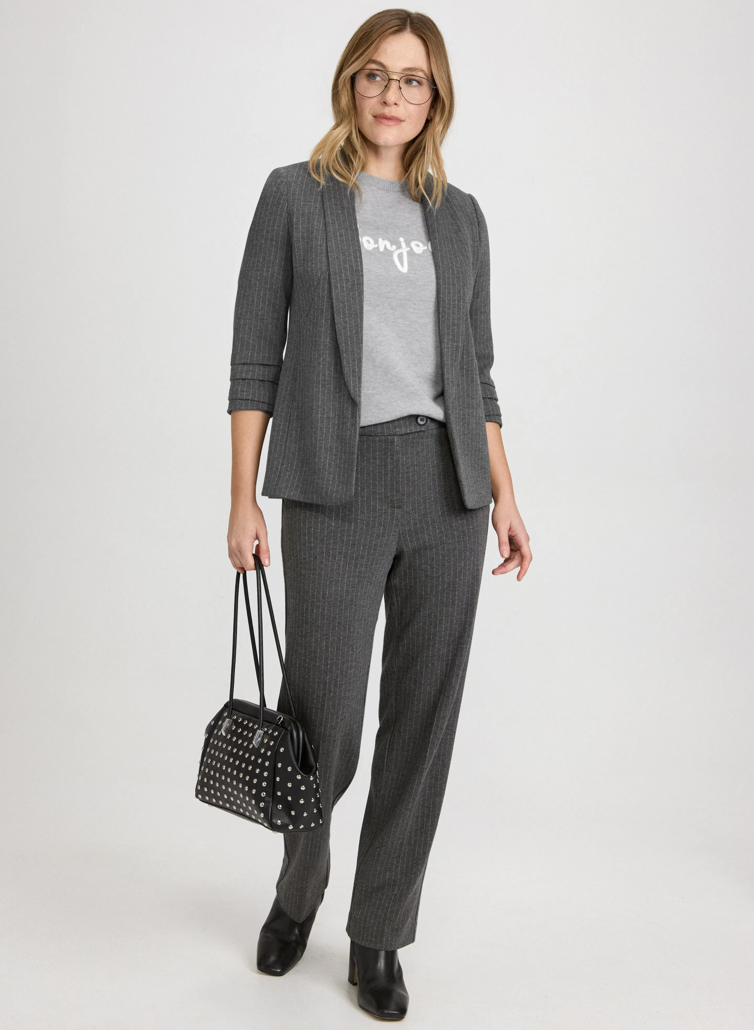 Pinstripe Shawl Collar Jacket sold by Laura product image thumbnail 2