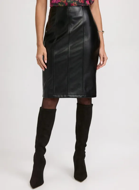 Vegan Leather Pencil Skirt sold by Laura