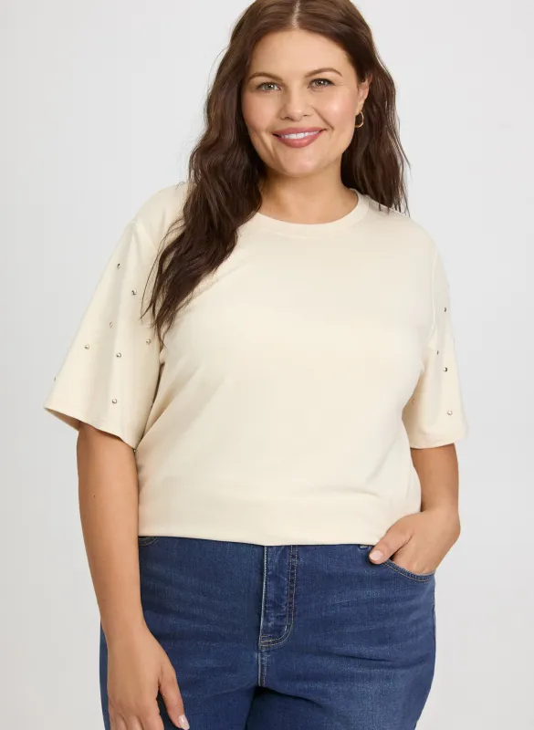 Stud Detail T-Shirt sold by Laura