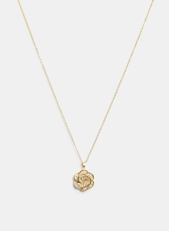 Rose Pendant Necklace sold by Laura