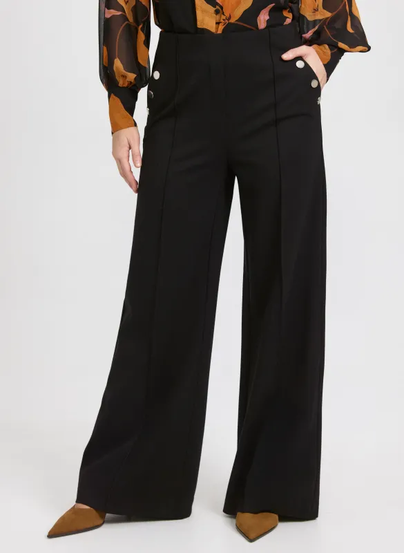 Pull-On Wide-Leg Pants sold by Laura