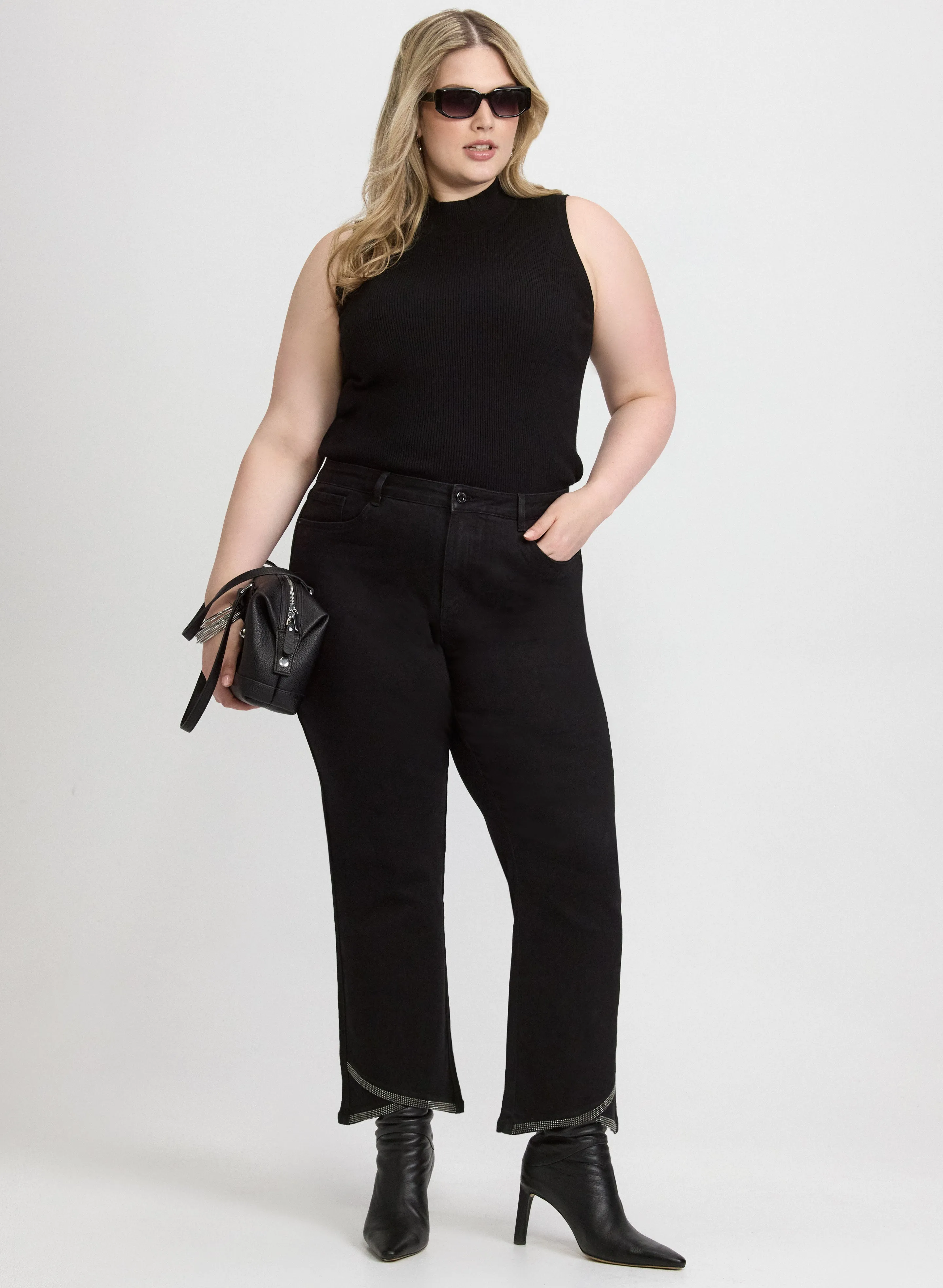 Joseph Ribkoff - Embellished Hem Flare-Leg Jeans sold by Laura product image thumbnail 4