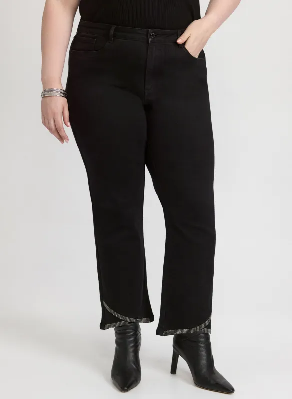 Joseph Ribkoff - Embellished Hem Flare-Leg Jeans sold by Laura