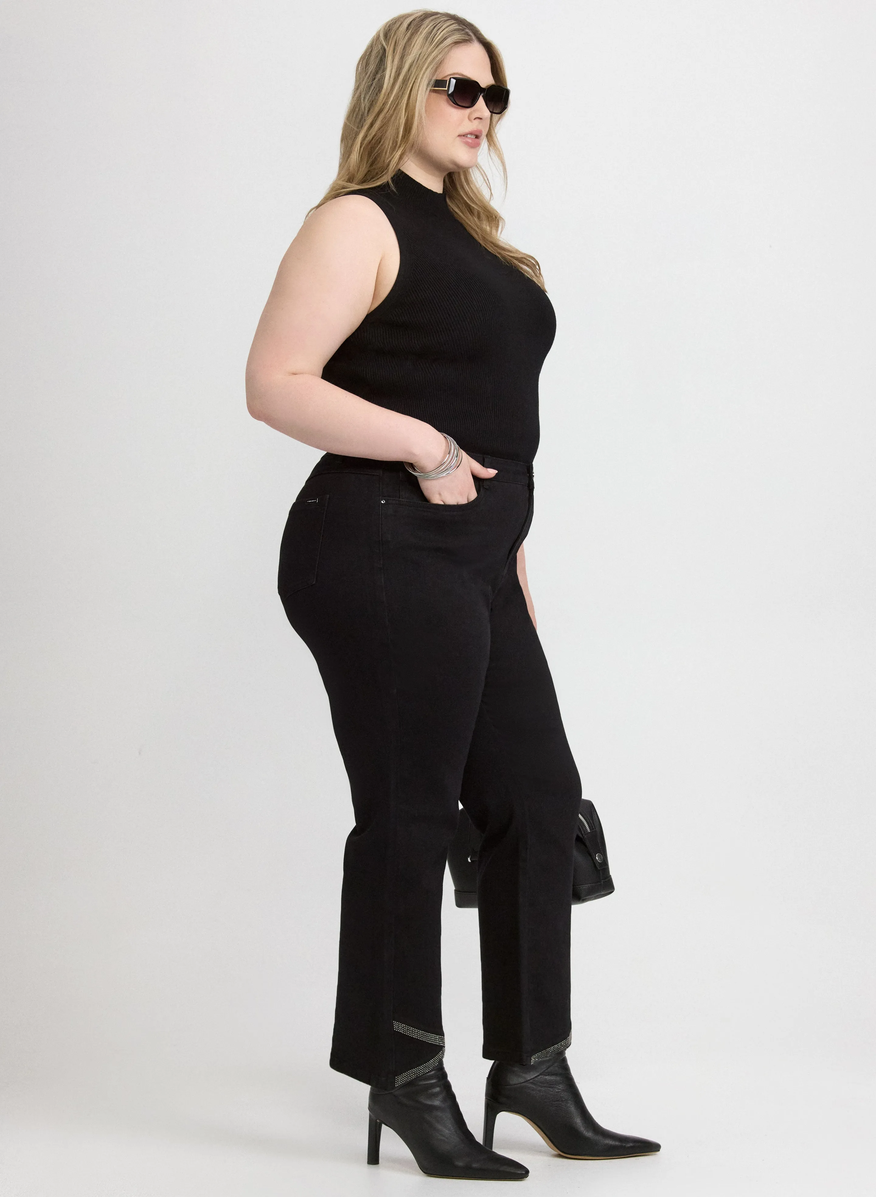 Joseph Ribkoff - Embellished Hem Flare-Leg Jeans sold by Laura product image thumbnail 2