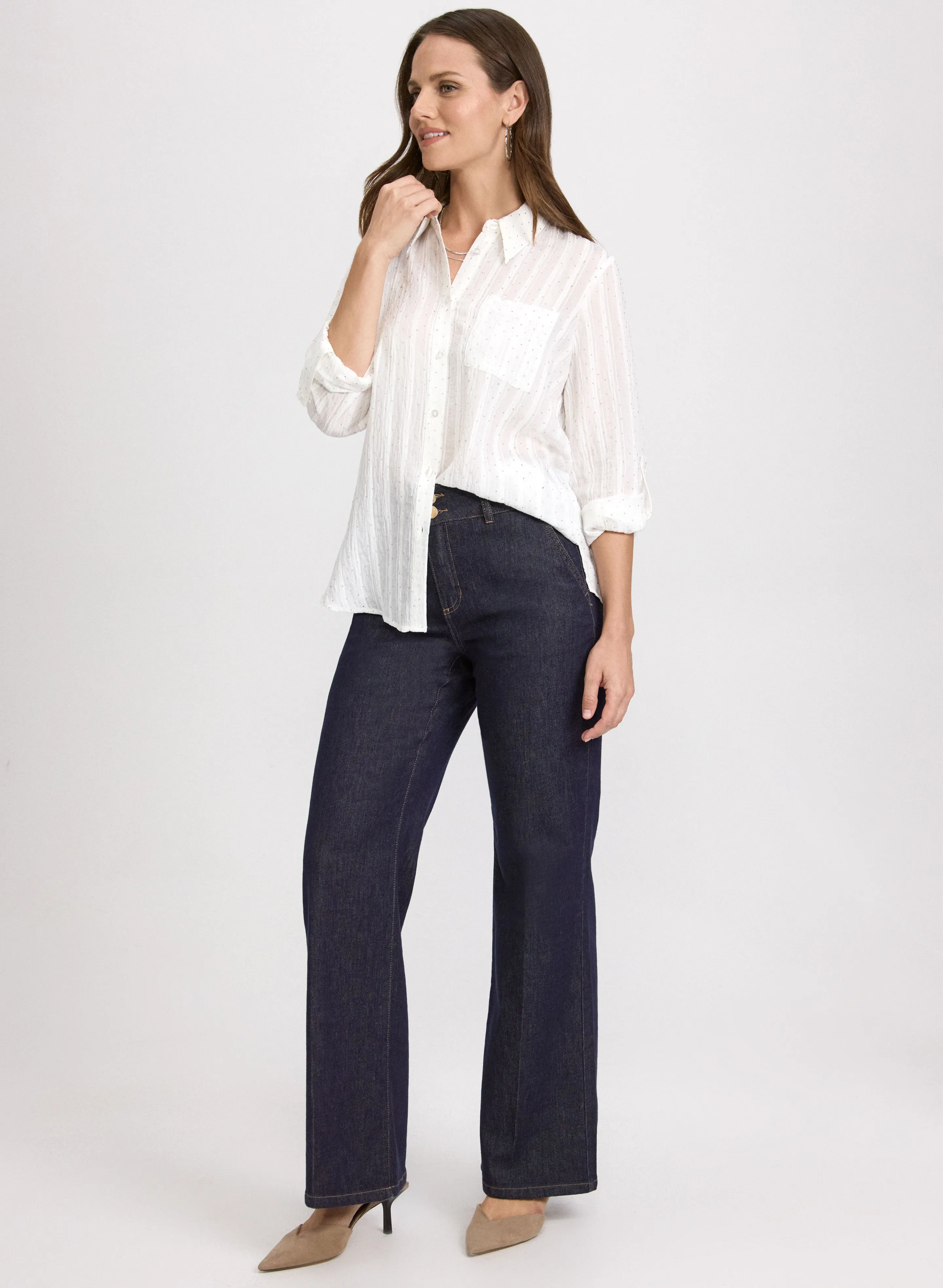 Embellished Shadow Stripe Blouse sold by Laura product image thumbnail 3