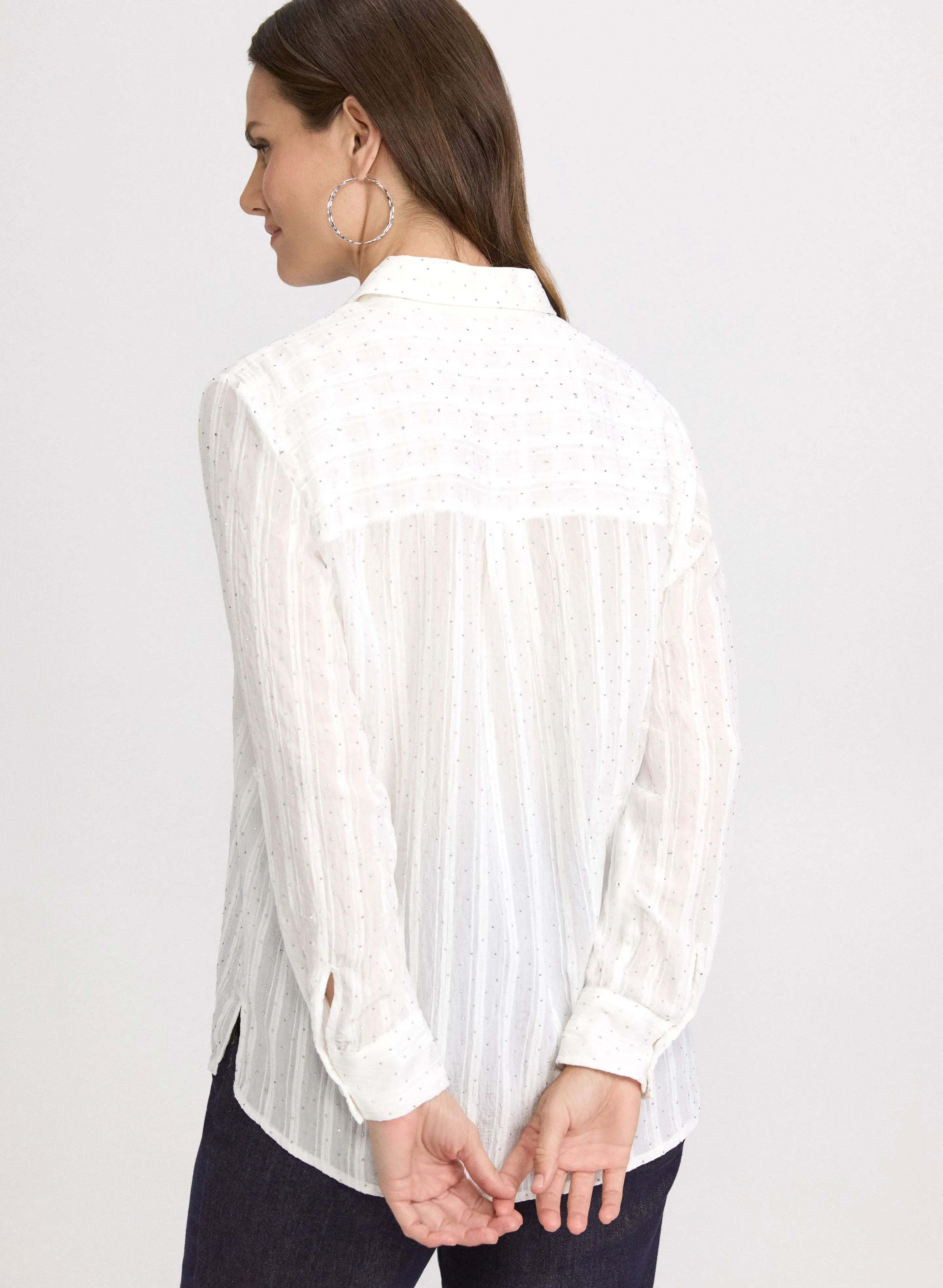 Embellished Shadow Stripe Blouse sold by Laura product image thumbnail 2
