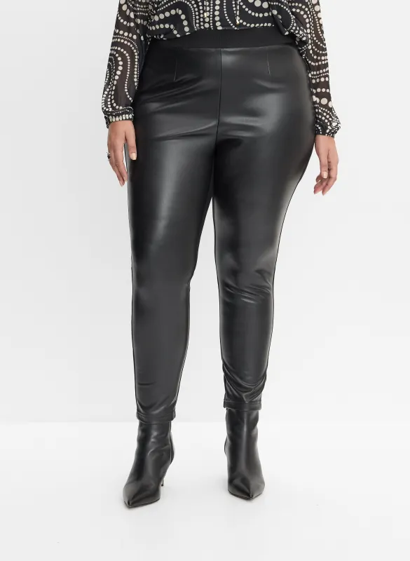 Melanie Lyne - Vegan Leather Front Leggings sold by Laura