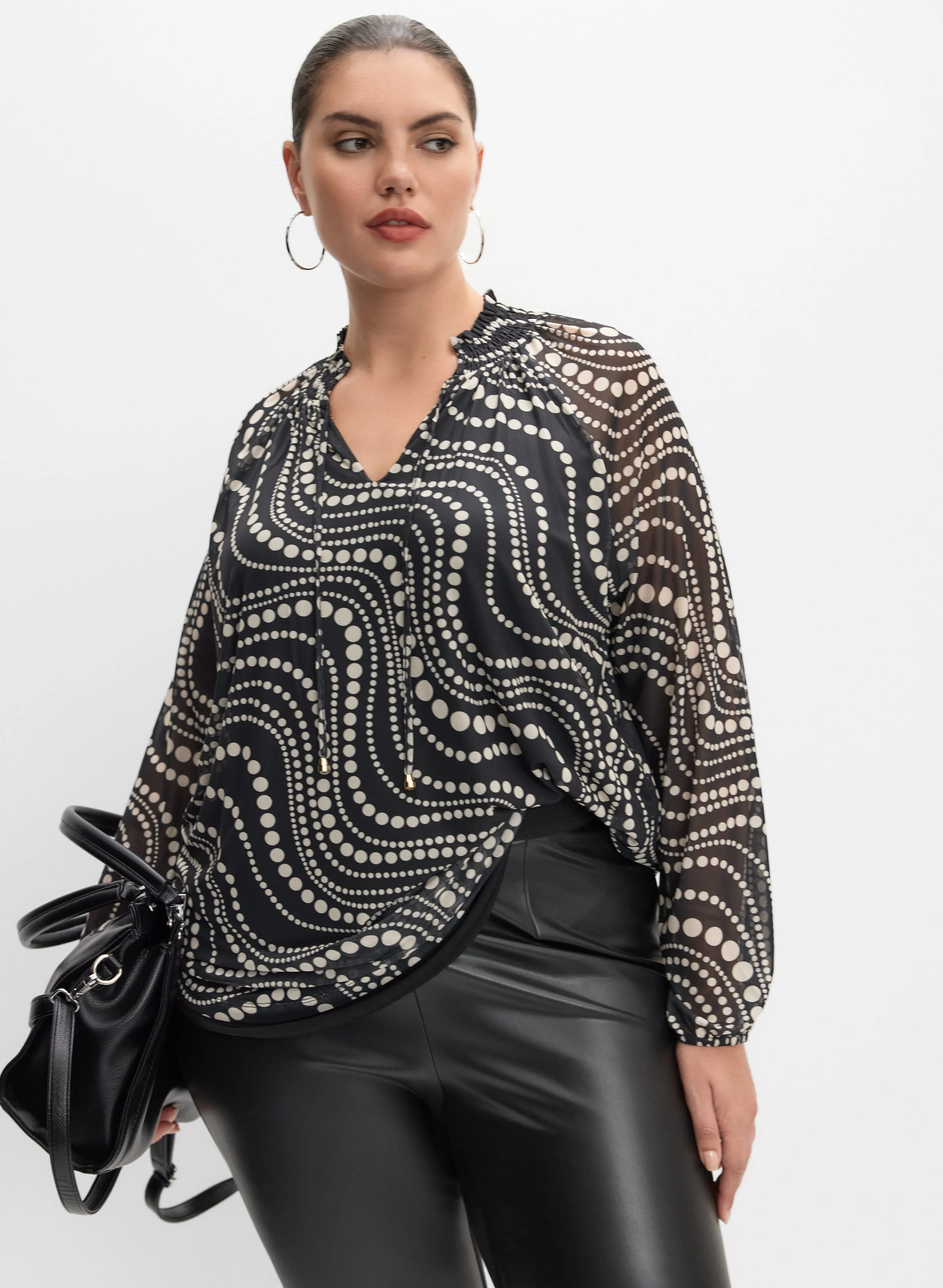 Melanie Lyne - Mixed Polka Dot Top sold by Laura