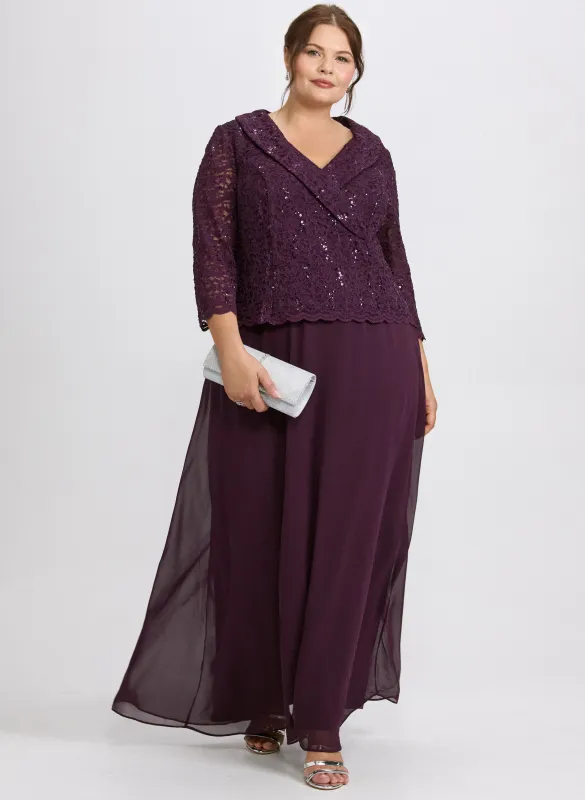 Lace & Chiffon Dress sold by Laura