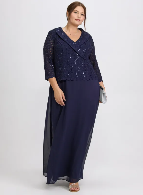 Lace & Chiffon Dress sold by Laura