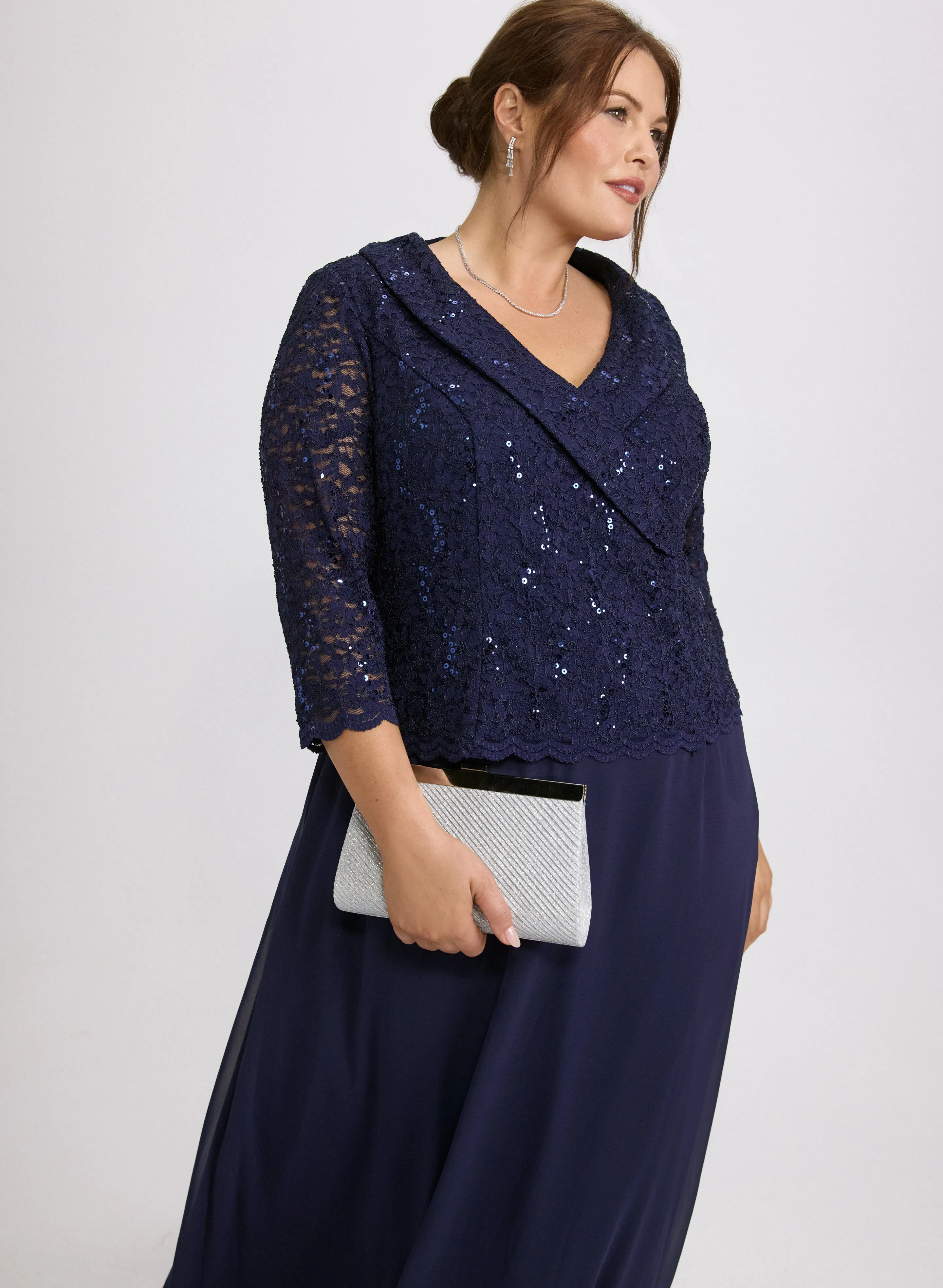 Lace & Chiffon Dress sold by Laura product image thumbnail 4