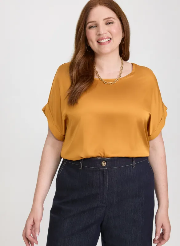 Satin Scoop Neck Top sold by Laura