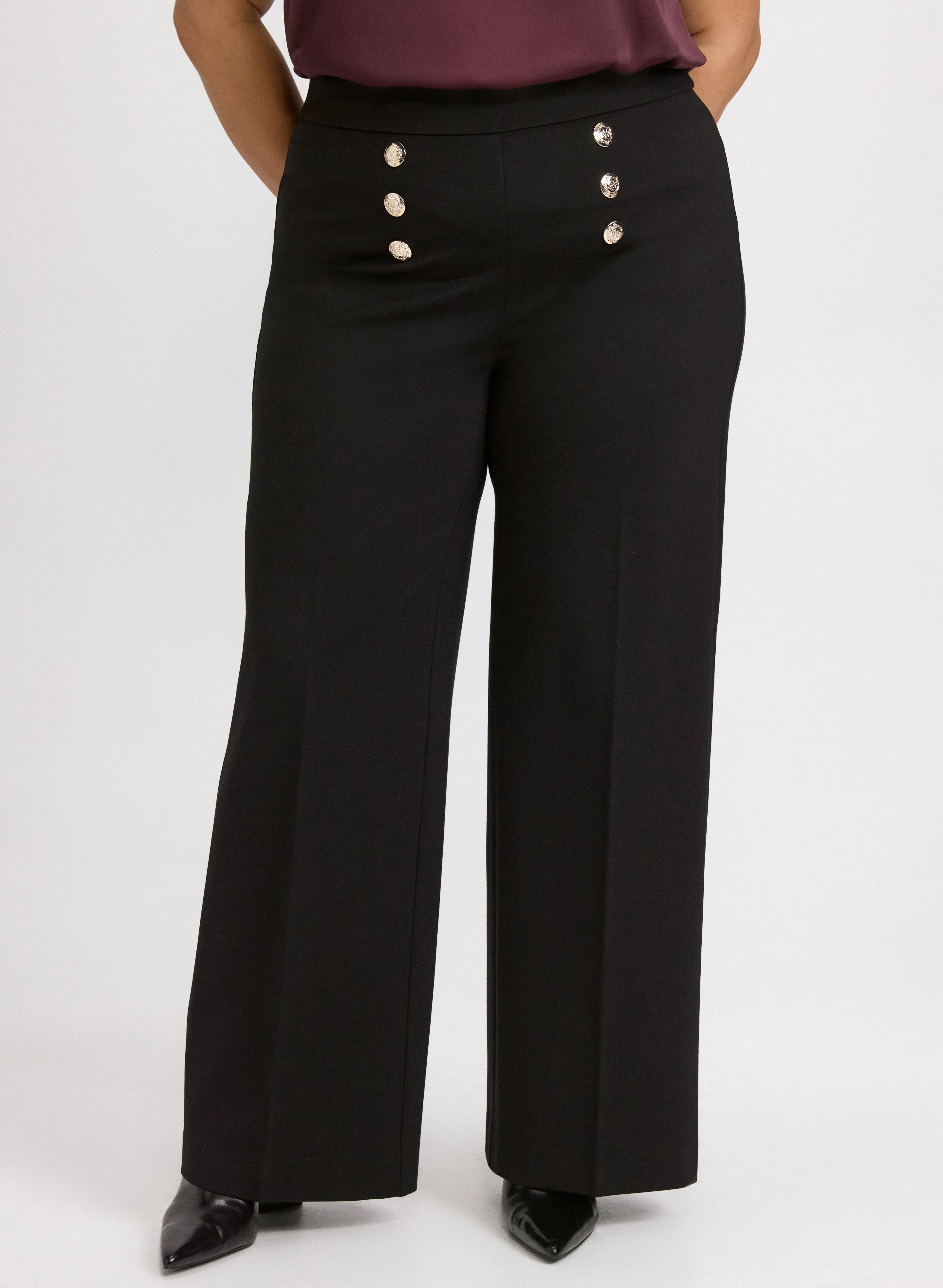 Melanie Lyne - Button Detail Pants sold by Laura