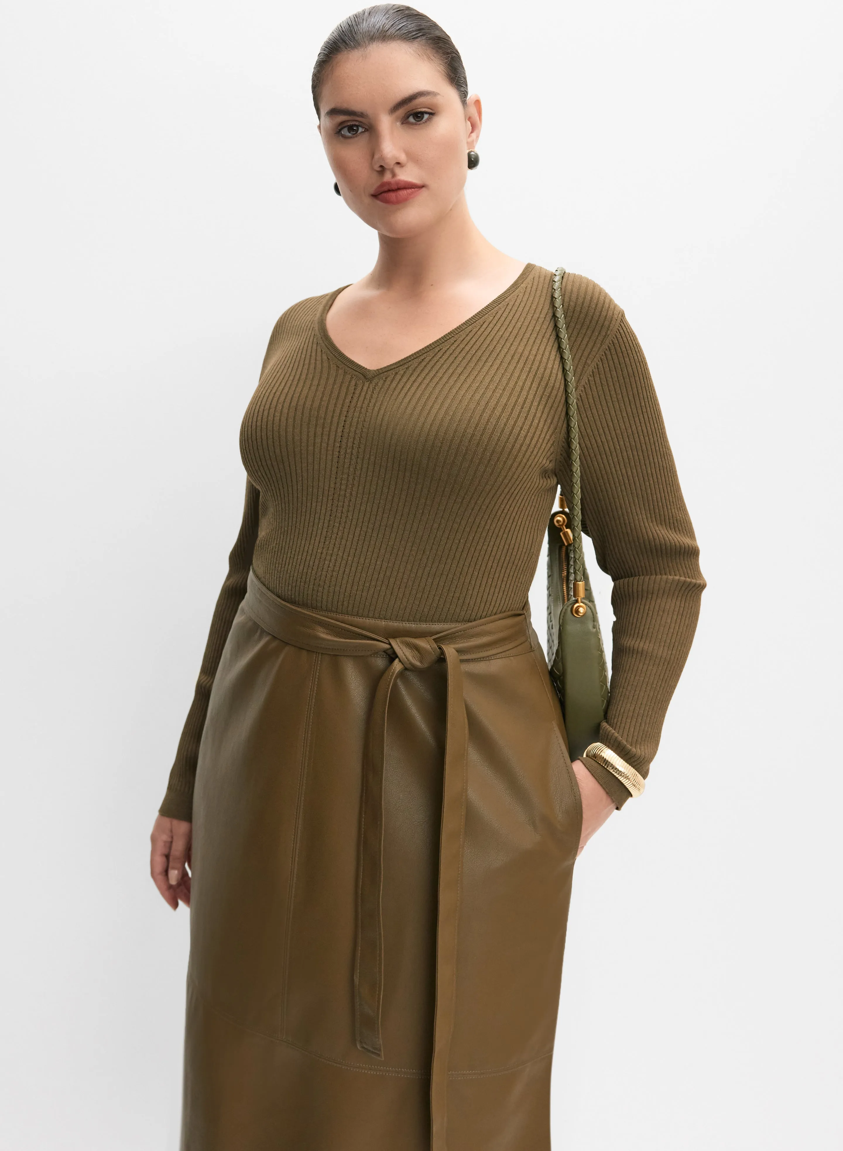 Melanie Lyne - Knit & Vegan Leather Dress sold by Laura product image thumbnail 4