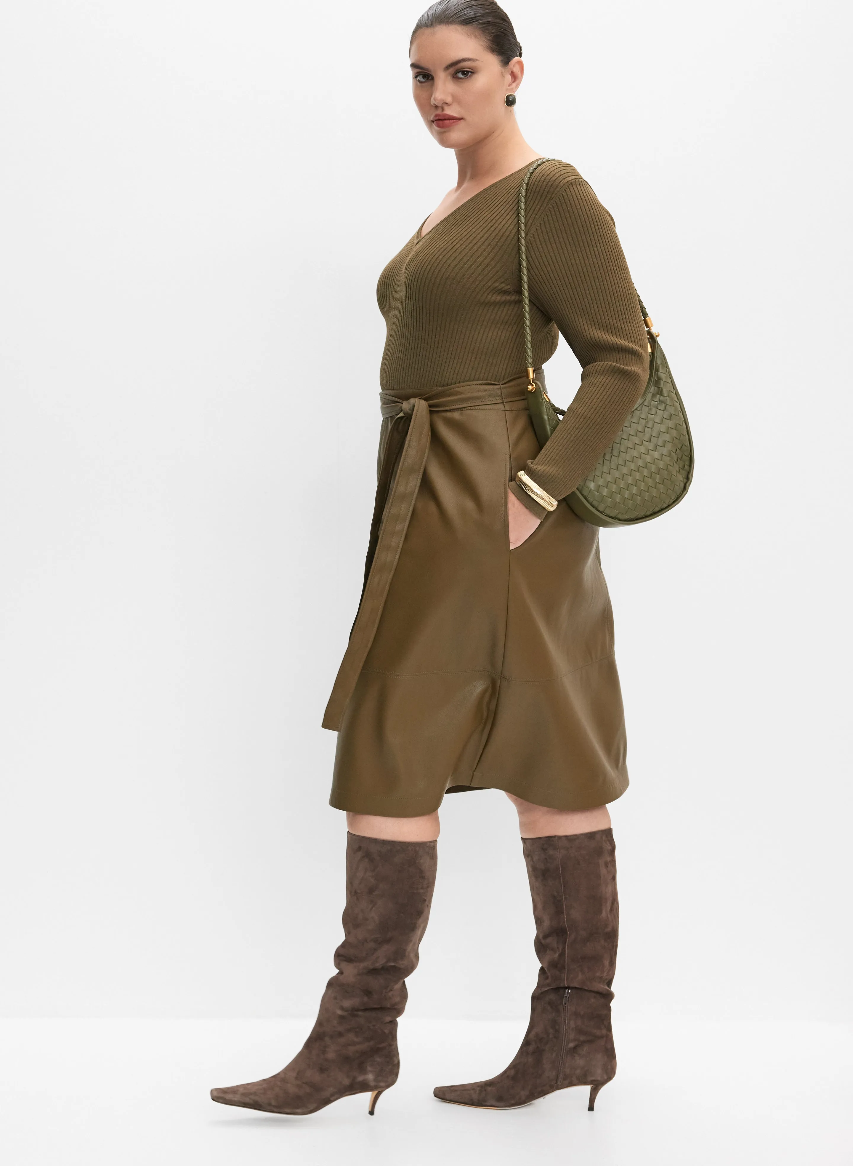 Melanie Lyne - Knit & Vegan Leather Dress sold by Laura product image thumbnail 2