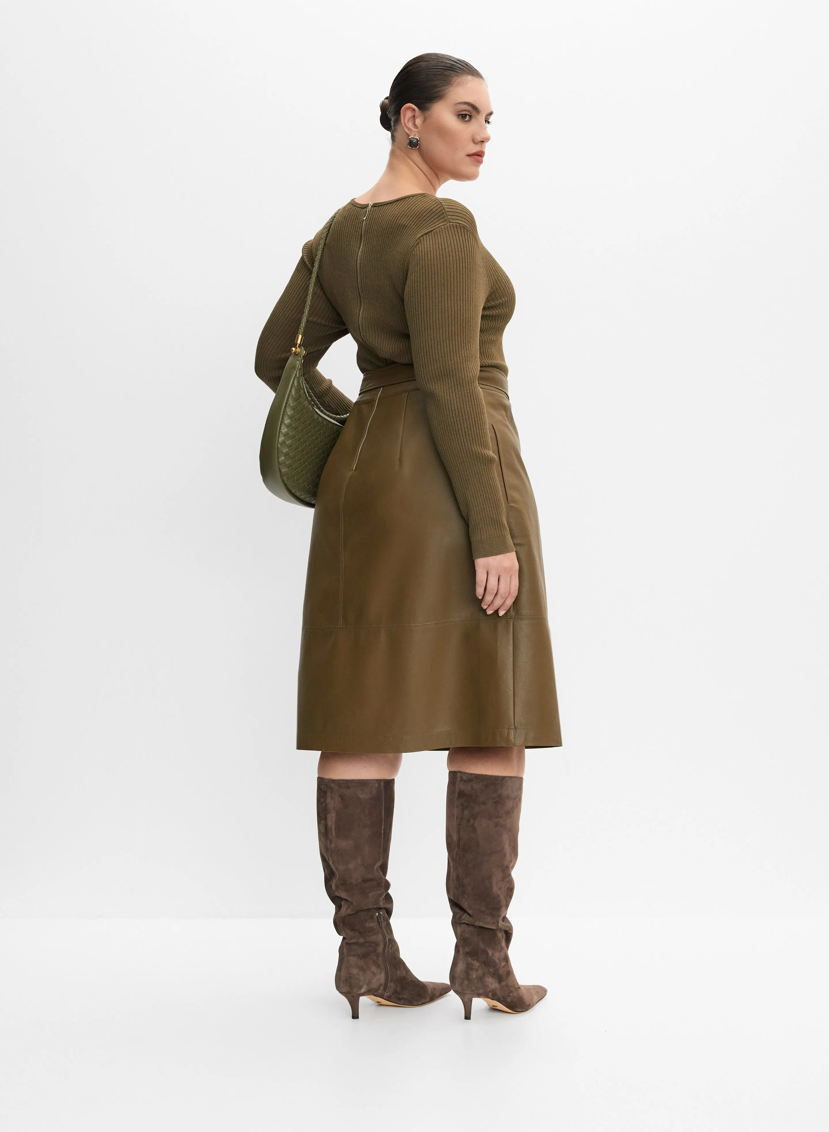 Melanie Lyne - Knit & Vegan Leather Dress sold by Laura product image thumbnail 3