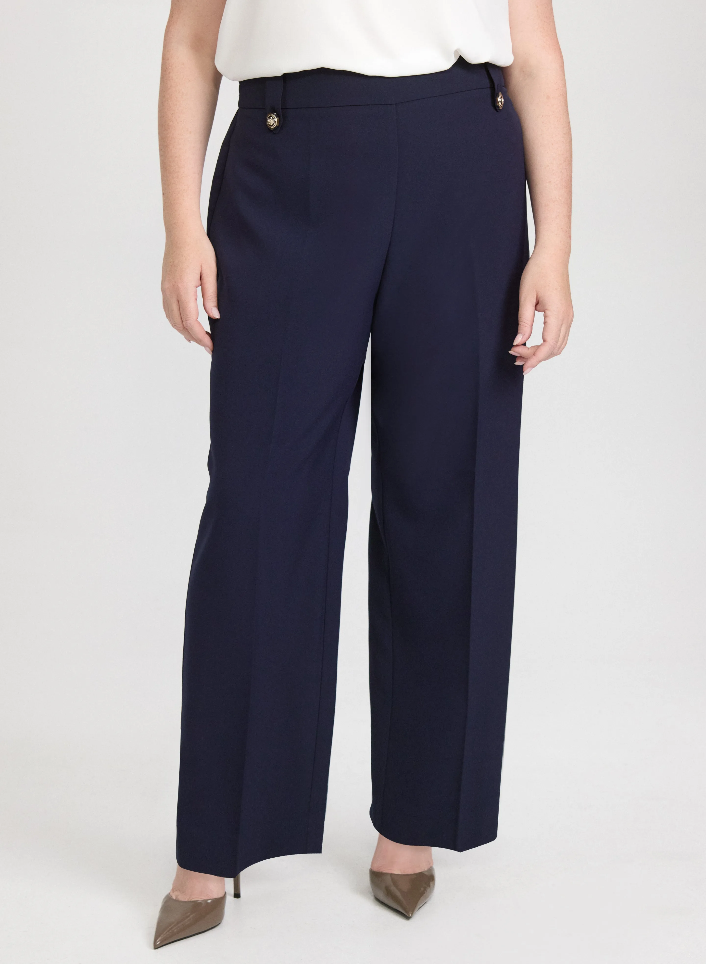 Olivia Pull-On Wide-Leg Pants sold by Laura