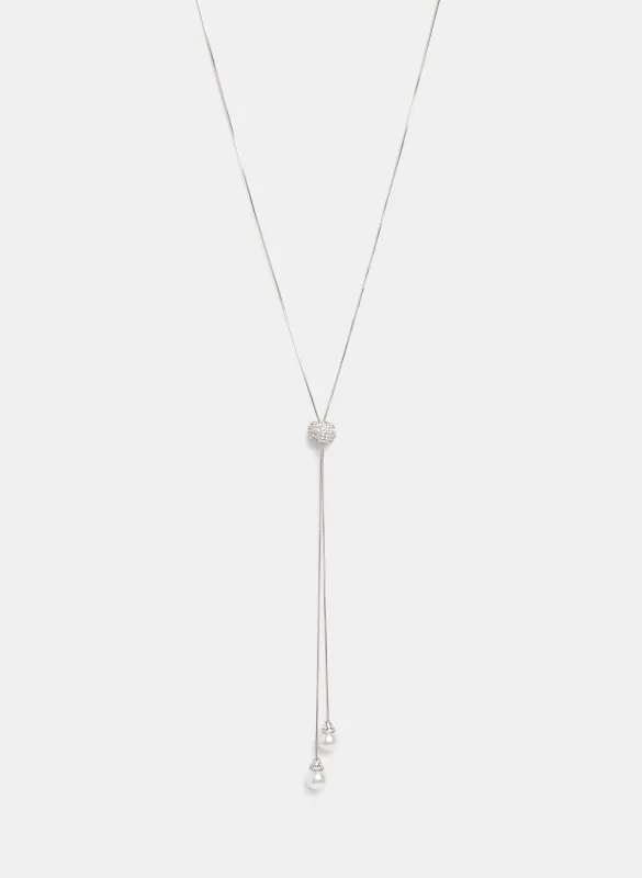 Pearl Drop Bolo Necklace sold by Laura